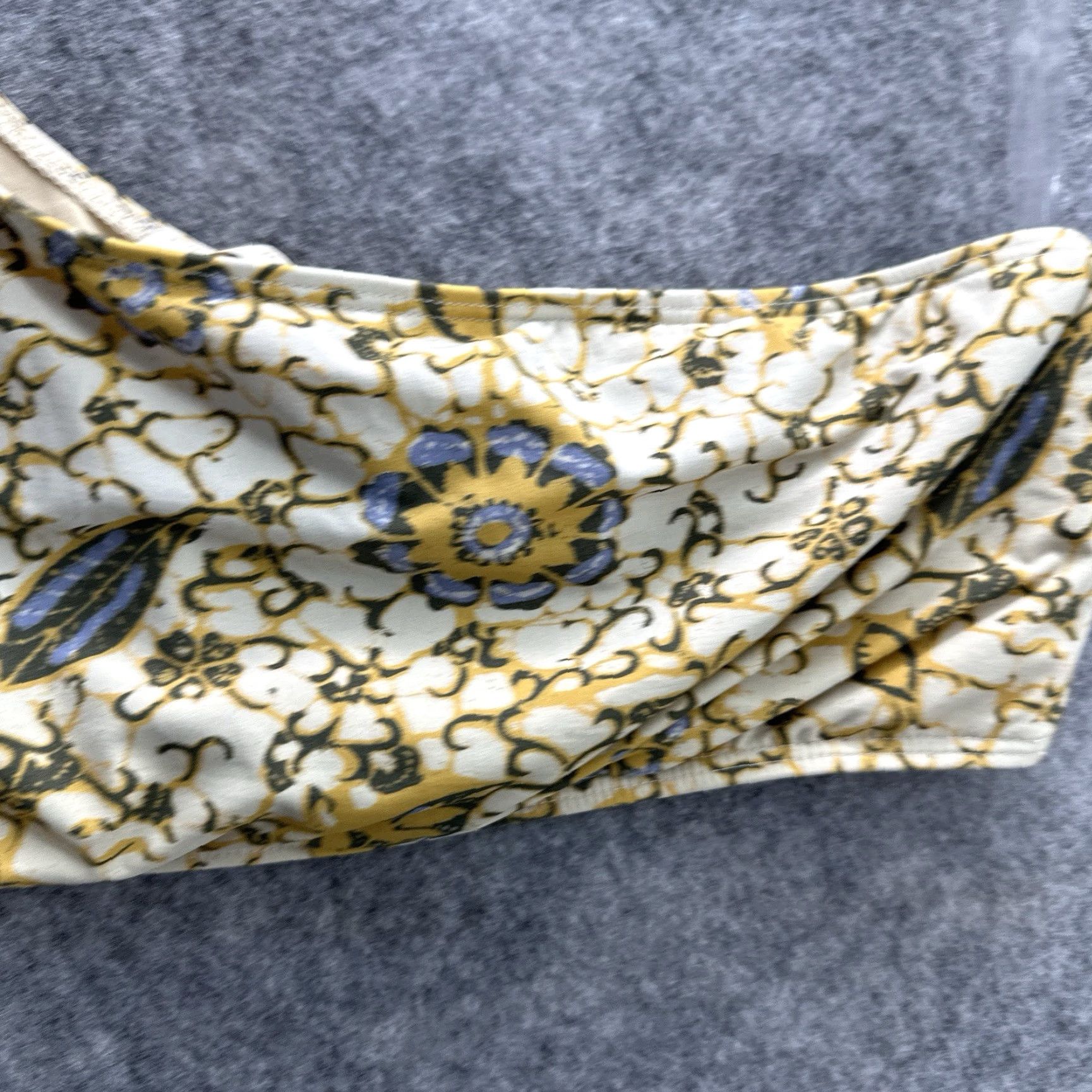 Ulla Johnson Ulla Johnson Zahara Bikini Top Womens L Yellow Citrus Print One Sleeve Boho Beach 90s Ladies (Bikini) Size L / US 10 / IT 46 - 5 Thumbnail