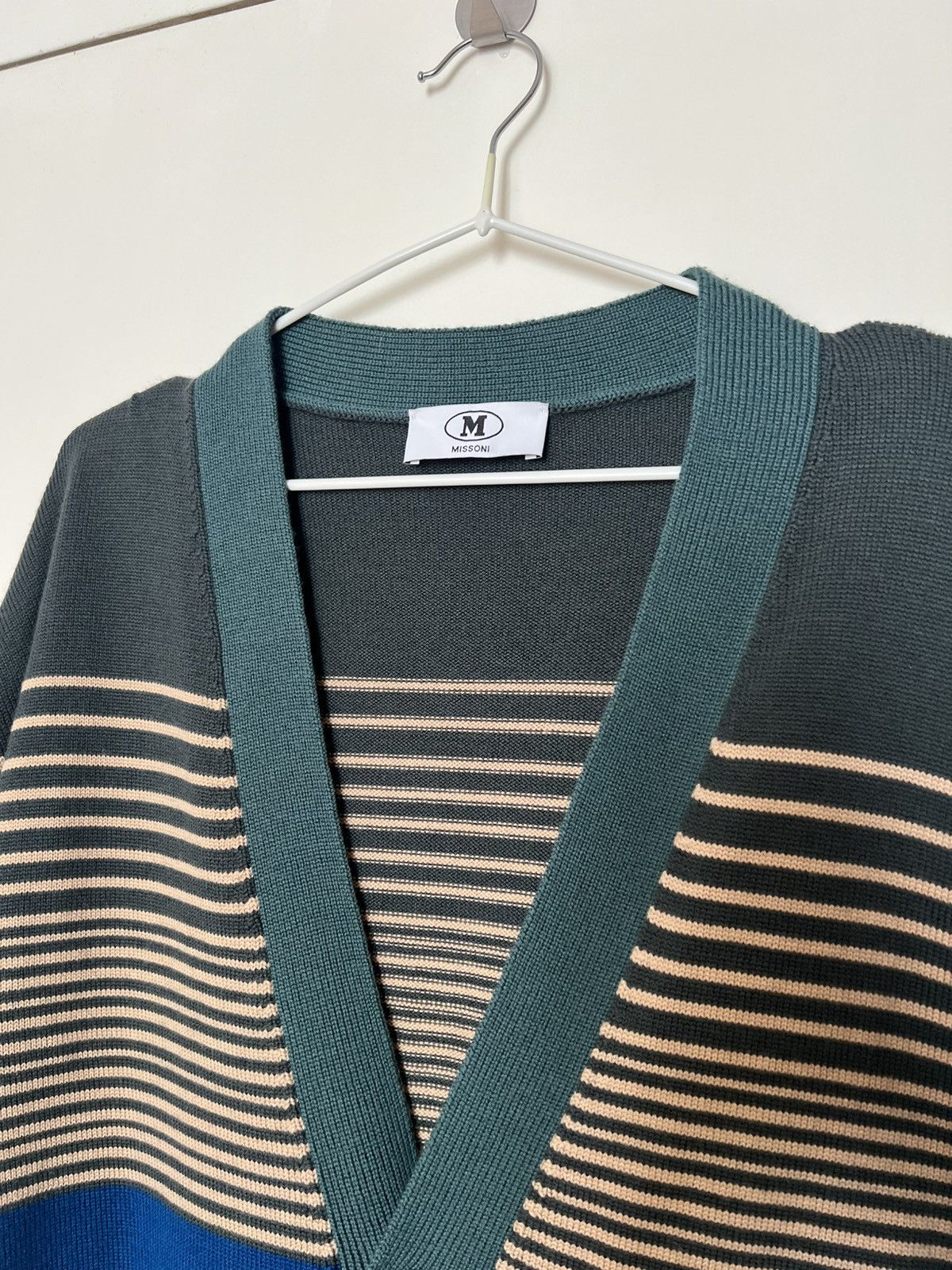 Missoni MISSONI Wool Striped Cardigan Multicolour Green Large Men L Size US L / EU 52-54 / 3 - 3 Thumbnail
