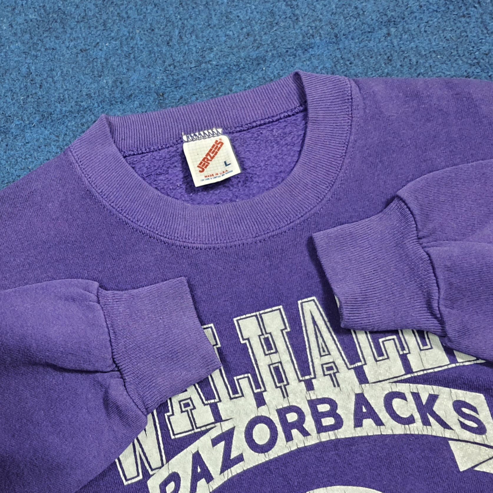 Jerzees Vintage 90s Walhalla Razorbacks Retro Sweatshirt C286N27 Size US M / EU 48-50 / 2 - 4 Thumbnail