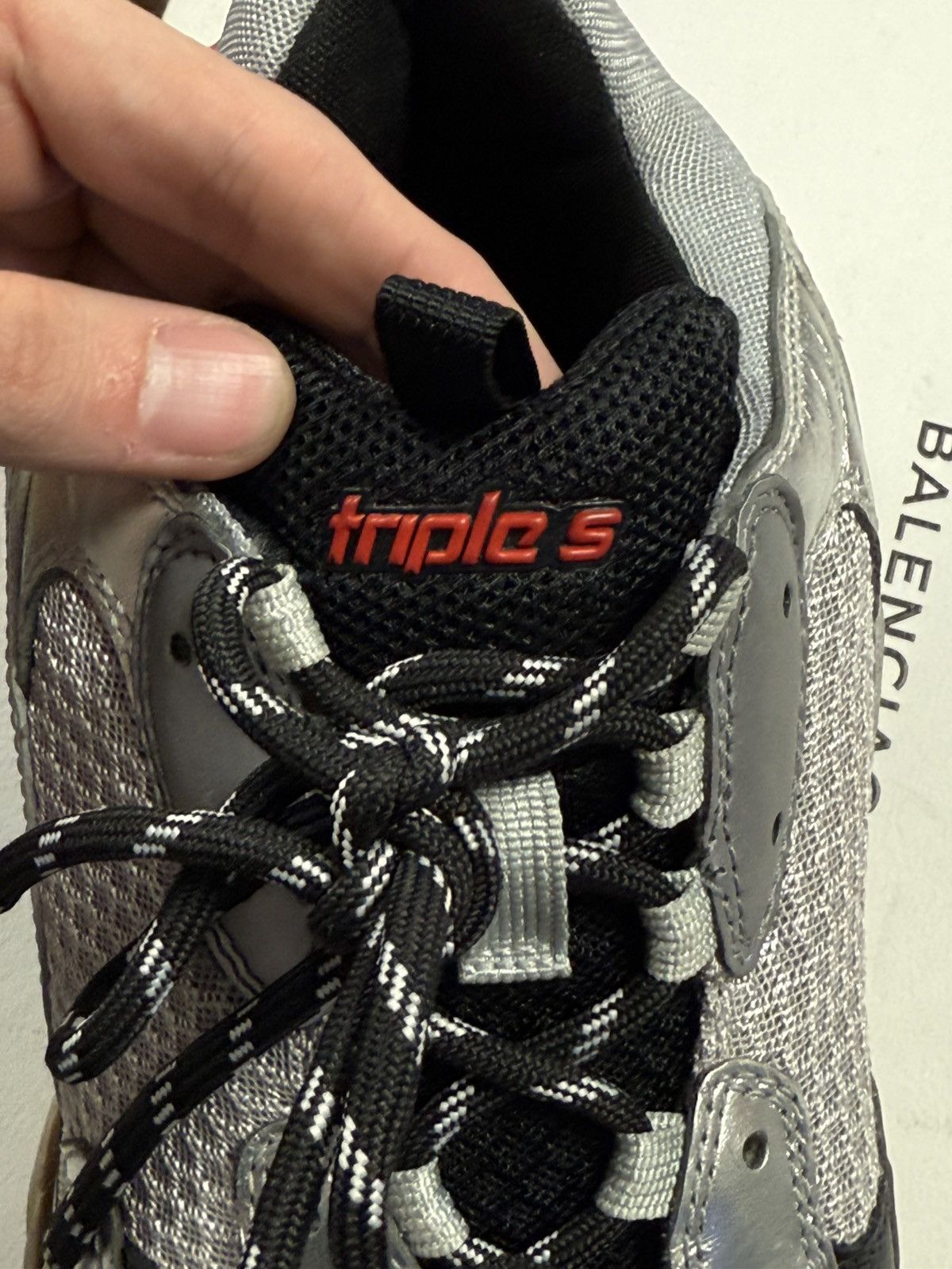 Balenciaga 45EU/12US Balenciaga Tripple S Silver Nior Agent 🧼 Size US 12 / EU 45 - 11 Thumbnail