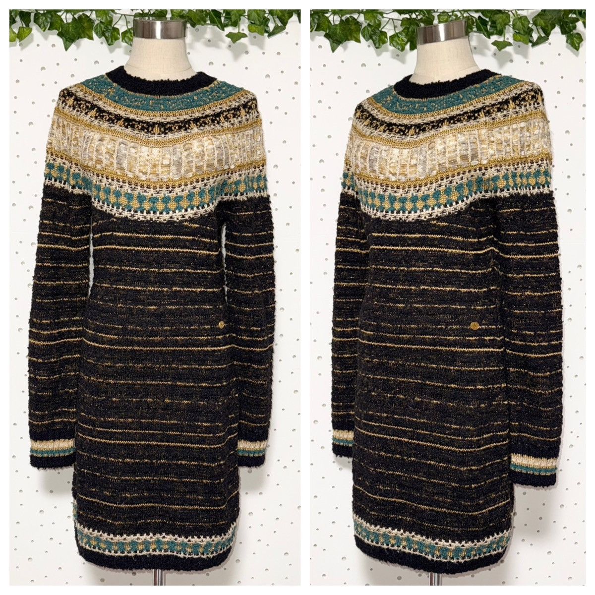 Chanel Authentic Chanel COCO decoration long-sleeve knit dress 36 Size XS / US 0-2 / IT 36-38 - 4 Thumbnail