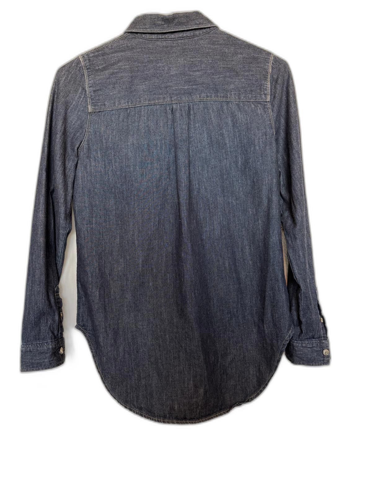 Treasure & Bond Women Dark Blue Denim Button-Up Shirt Treasure and Bond Size XS / US 0-2 / IT 36-38 - 2 Thumbnail