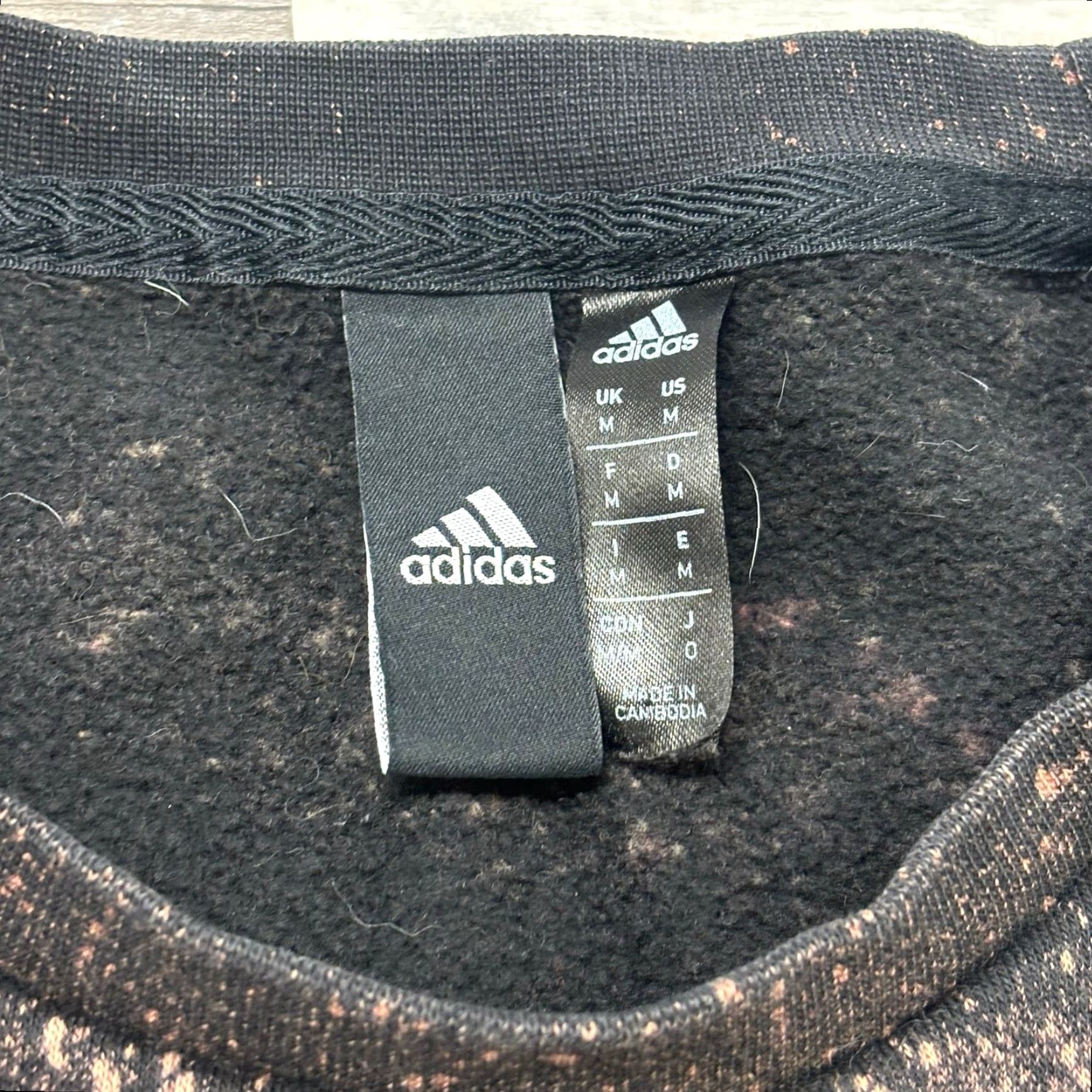 Adidas Adidas Sweatshirt Men M Bleach Dyed Black White 3 Stripes Sporty Streetwear Pullover Crewneck Size US M / EU 48-50 / 2 - 6 Thumbnail