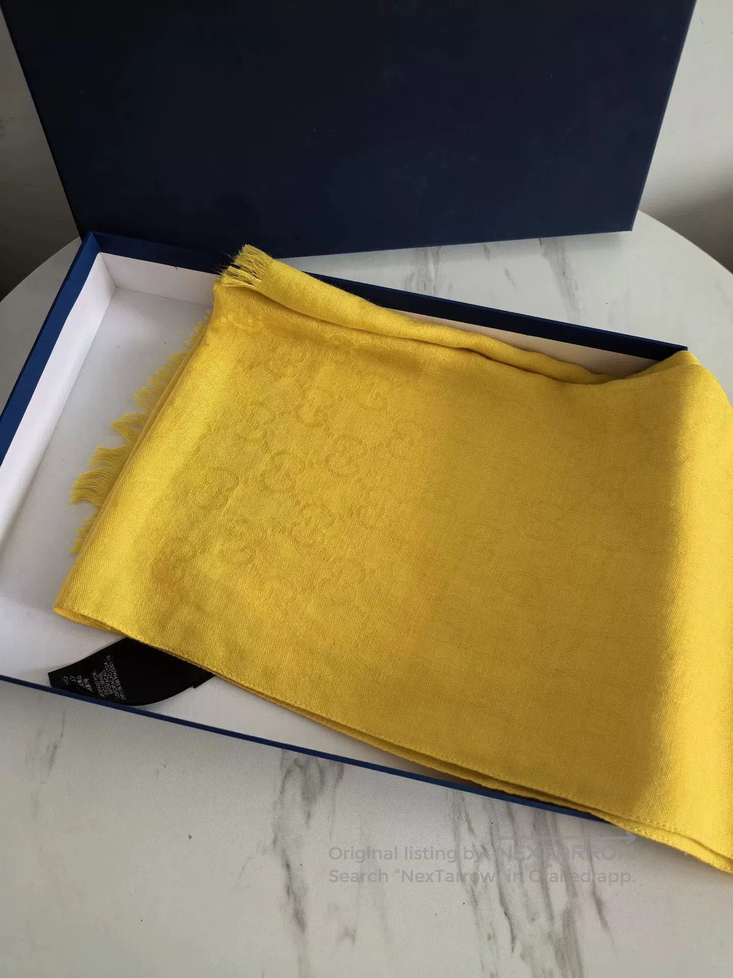 Gucci Gucci Yellow Wool Silk Scarf Authentic. Size ONE SIZE - 1 Thumbnail