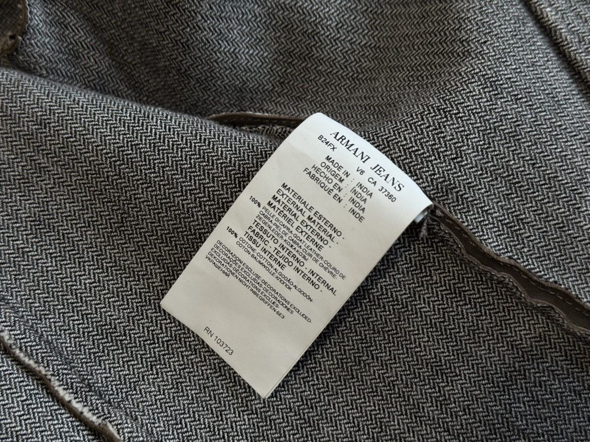 Armani Armani Jeans Leather Bomber Jacket Grey Small Size US S / EU 44-46 / 1 - 6 Thumbnail