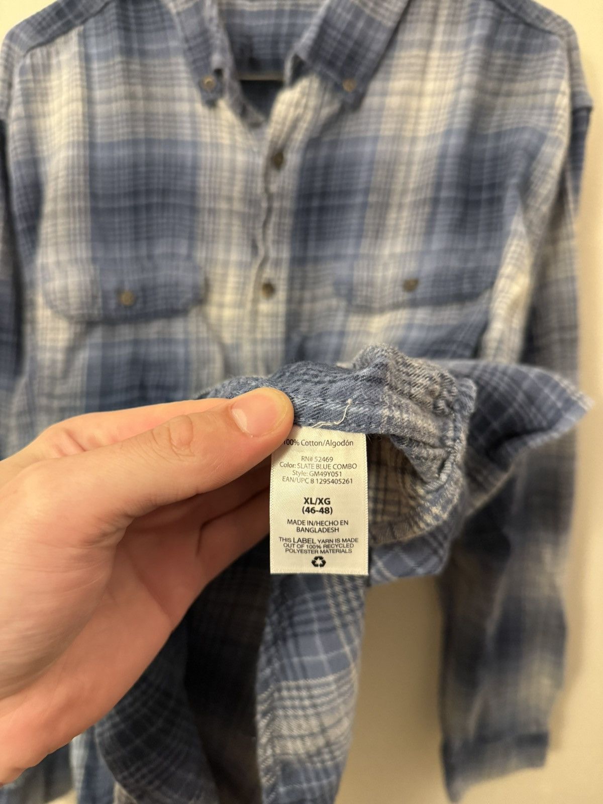 Vintage (XL) BEAUTIFUL FADED VINTAGE Blue Flannel Button Up Shirt Size US XL / EU 56 / 4 - 5 Thumbnail