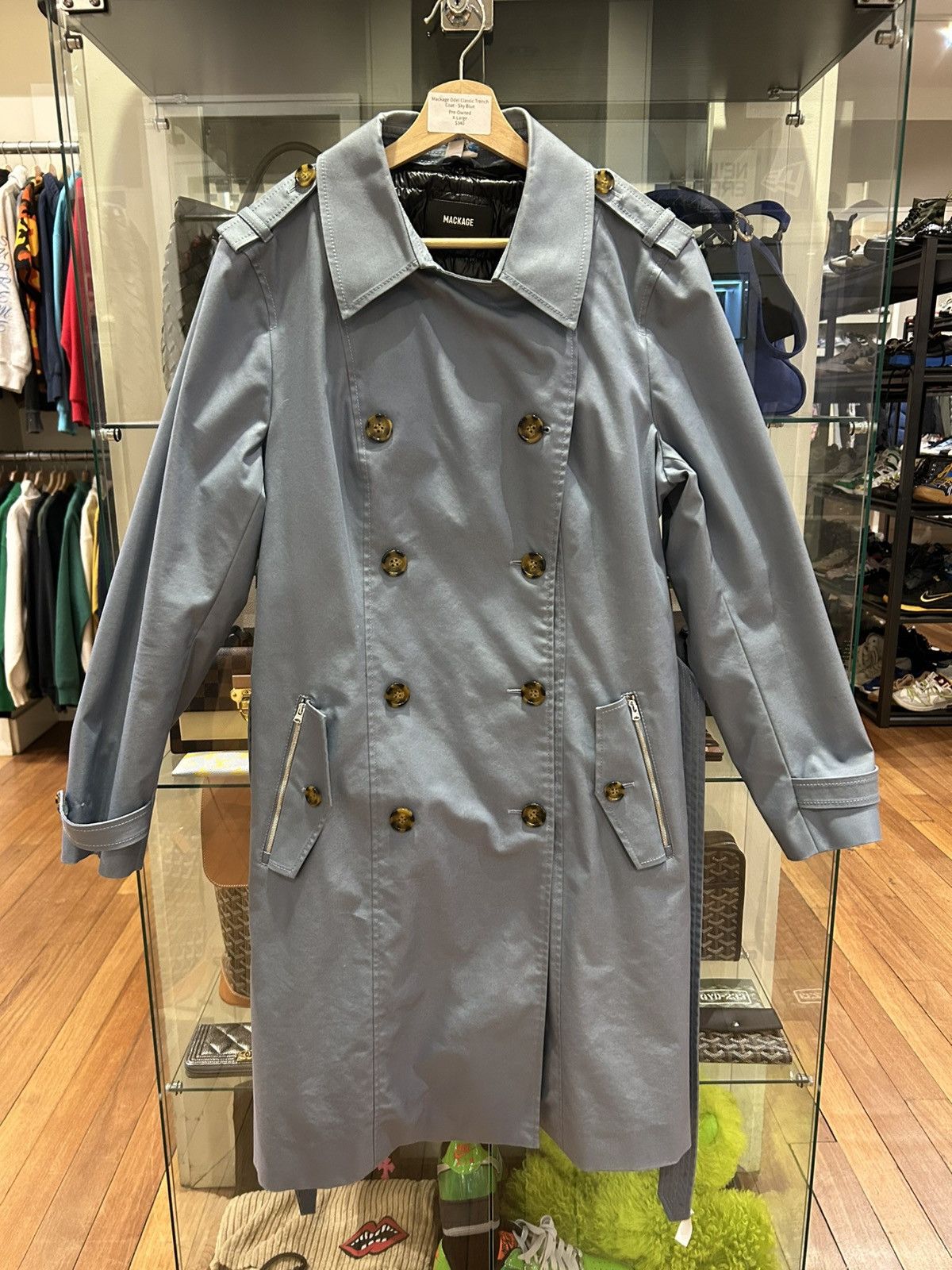 Mackage Mackage Odel Classic Trench Coat - Blue Size US XL / EU 56 / 4 - 1 Thumbnail