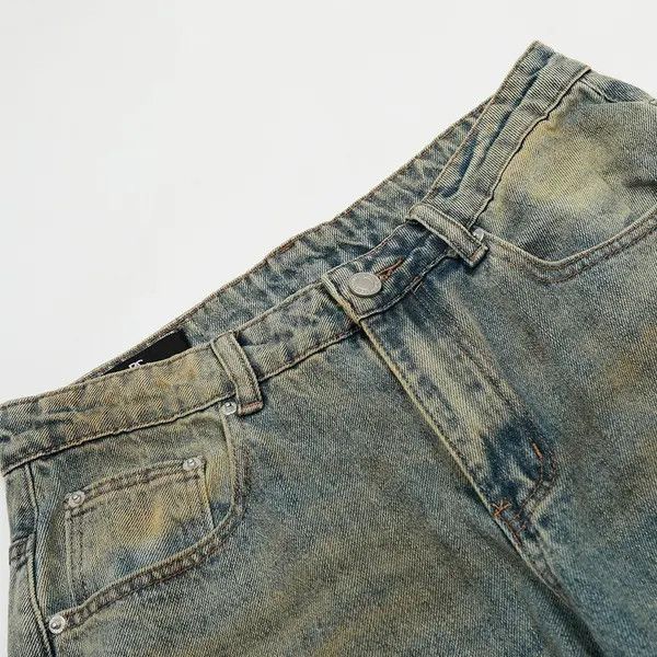 Vintage Men's loose distressed casual vintage dirty-dyed jeans Size US 32 / EU 48 - 8 Thumbnail