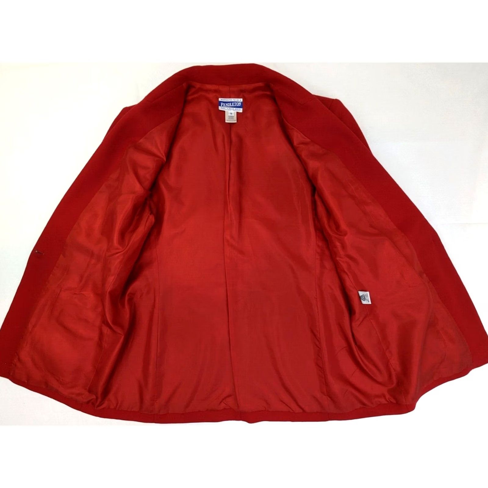 Pendleton Pendleton Blazer Jacket WOMENS 12 Red Wool Check Mid-Length Button Vintage: No (Keep as original) Size XL / US 12-14 / IT 48-50 - 6 Thumbnail