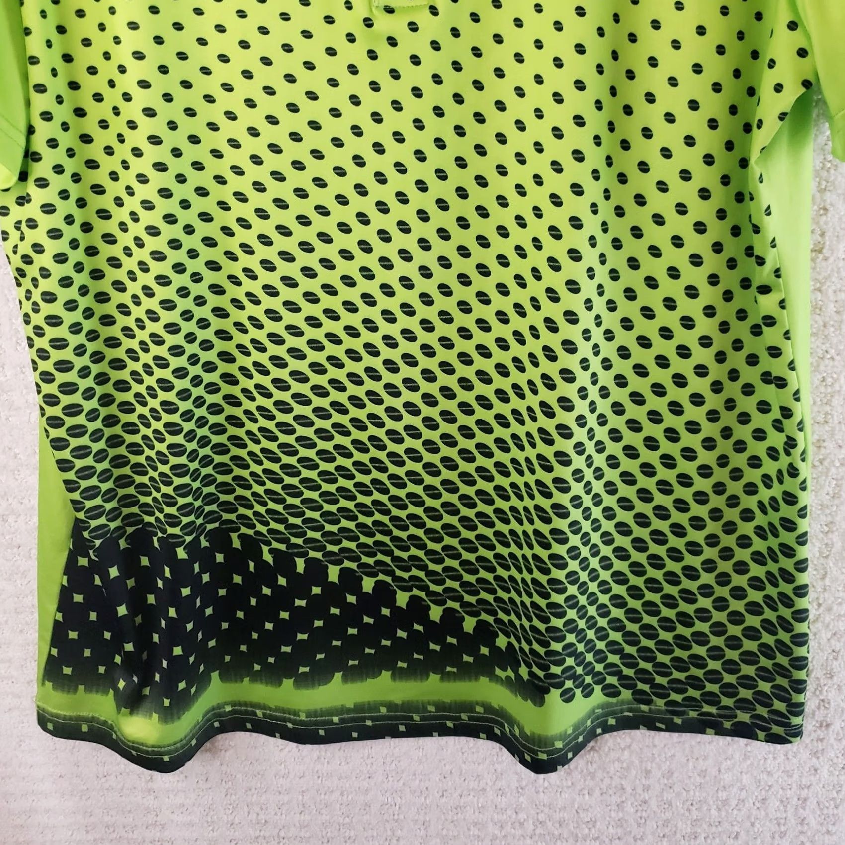 Vintage Speedrun J Geekwell Mens Polo Shirt XL Green Dot Pattern Sports Golfing Activewear Shirts Mens XL Green Size US XL / EU 56 / 4 - 3 Thumbnail