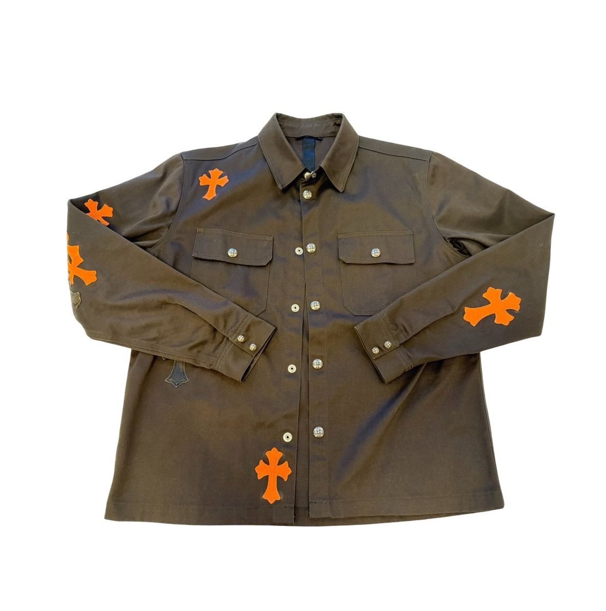 Chrome Hearts Orange camo leather cross patch work dog jacket Size US L / EU 52-54 / 3 - 1 Thumbnail