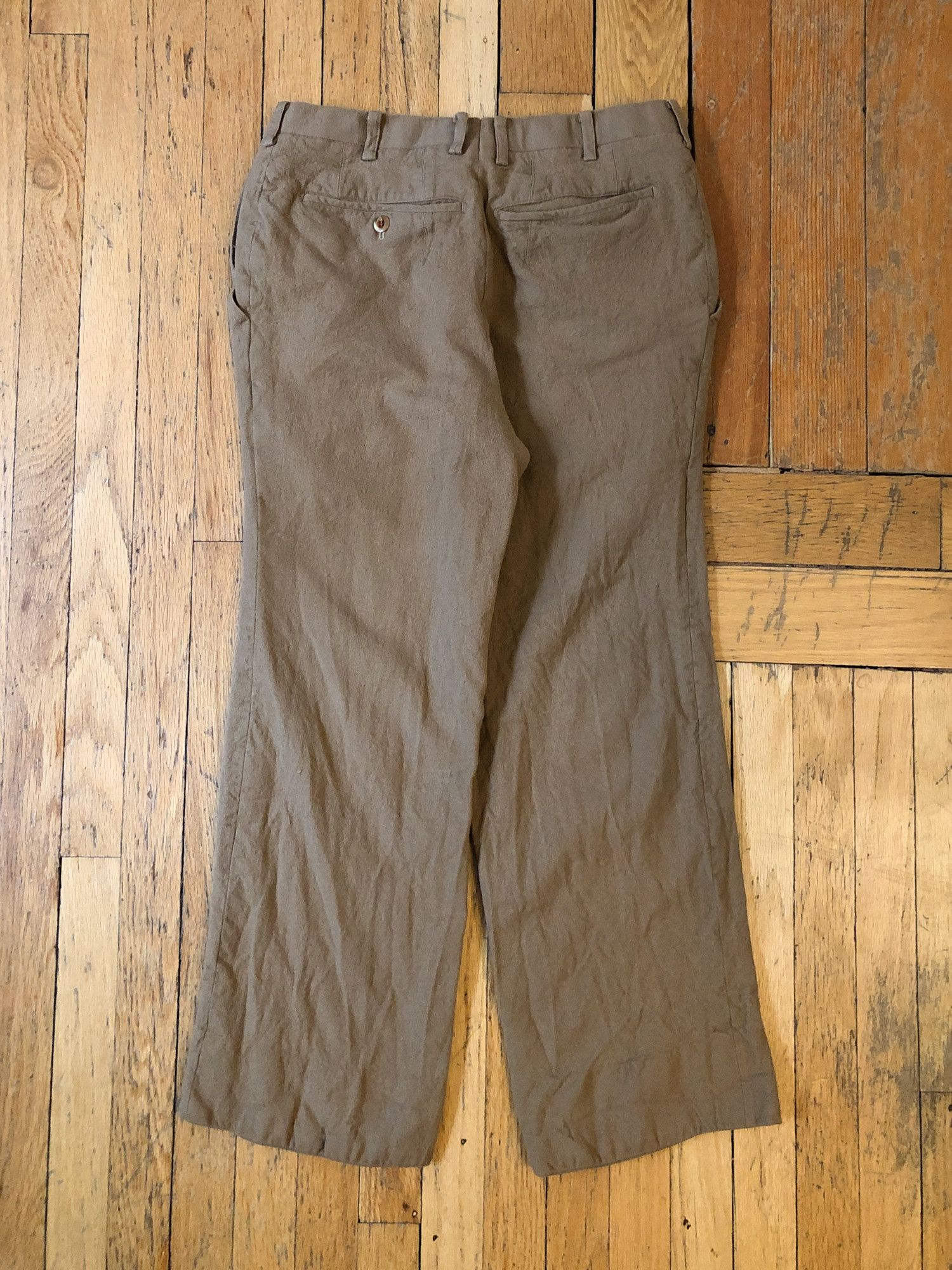 Vintage 70s Tan Casual Pants with Hidden Pockets Size US 27 - 2 Thumbnail
