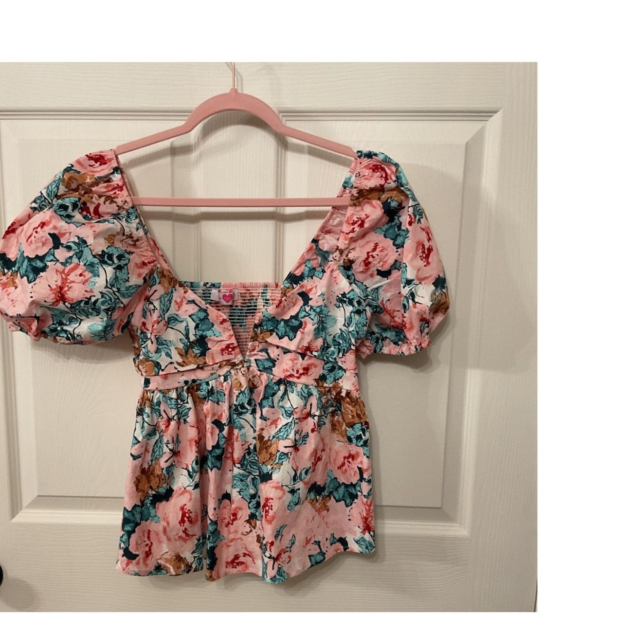 BuddyLove Buddy Love Houston Floral Puff Sleeve Deep V-neck Top, S Size S / US 4 / IT 40 - 2 Thumbnail