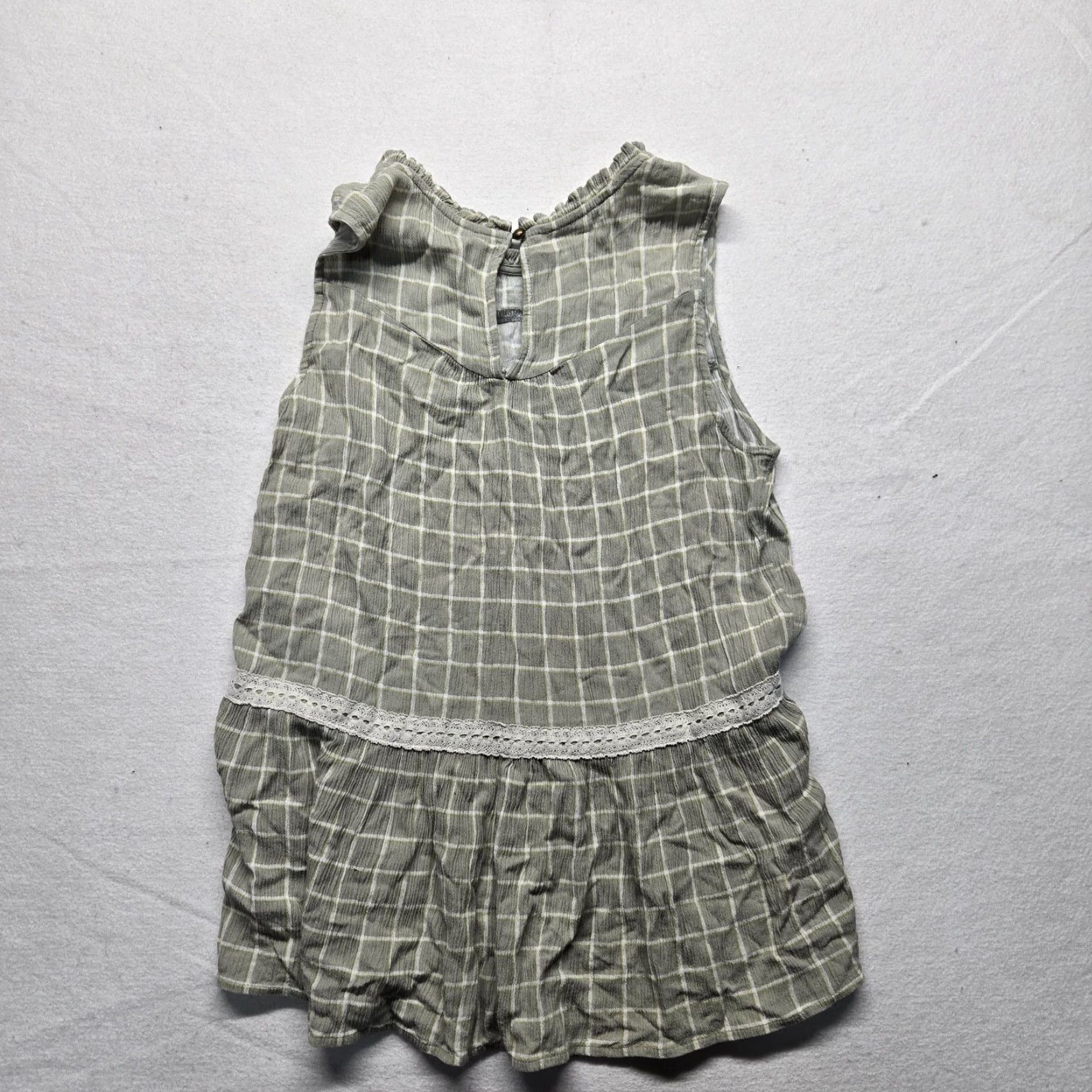 Vintage Maurices Shirt Dress Women's S Floral Sleeveless Lightweight V-Neck Green Polyester Open Tie Closure Dress Womens Small Short Sleeve Version Size S / US 4 / IT 40 - 7 Thumbnail