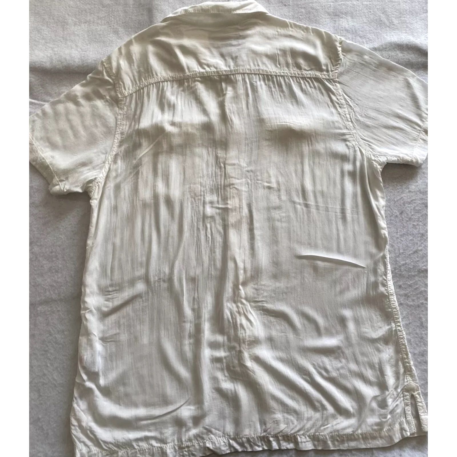 Incu INC Dress Shirt White Size M Solid Short Sleeve Button-Down Slim Fit Mens Regular Collar Shirt Size 40R - 7 Thumbnail