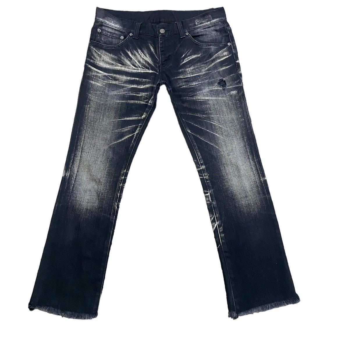 Tornado Mart Tornado Mart Clawmark Black Denim Cropped Jeans Distressed Size US 30 / EU 46 - 2 Thumbnail