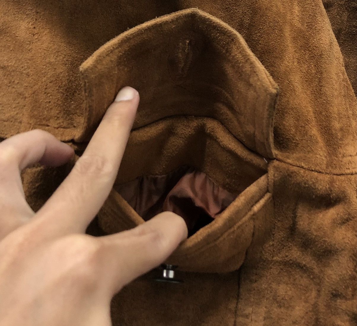 Leather Vintage Suede Jacket with Faux Fur Collar – Gelzone Basic Size US M / EU 48-50 / 2 - 6 Thumbnail