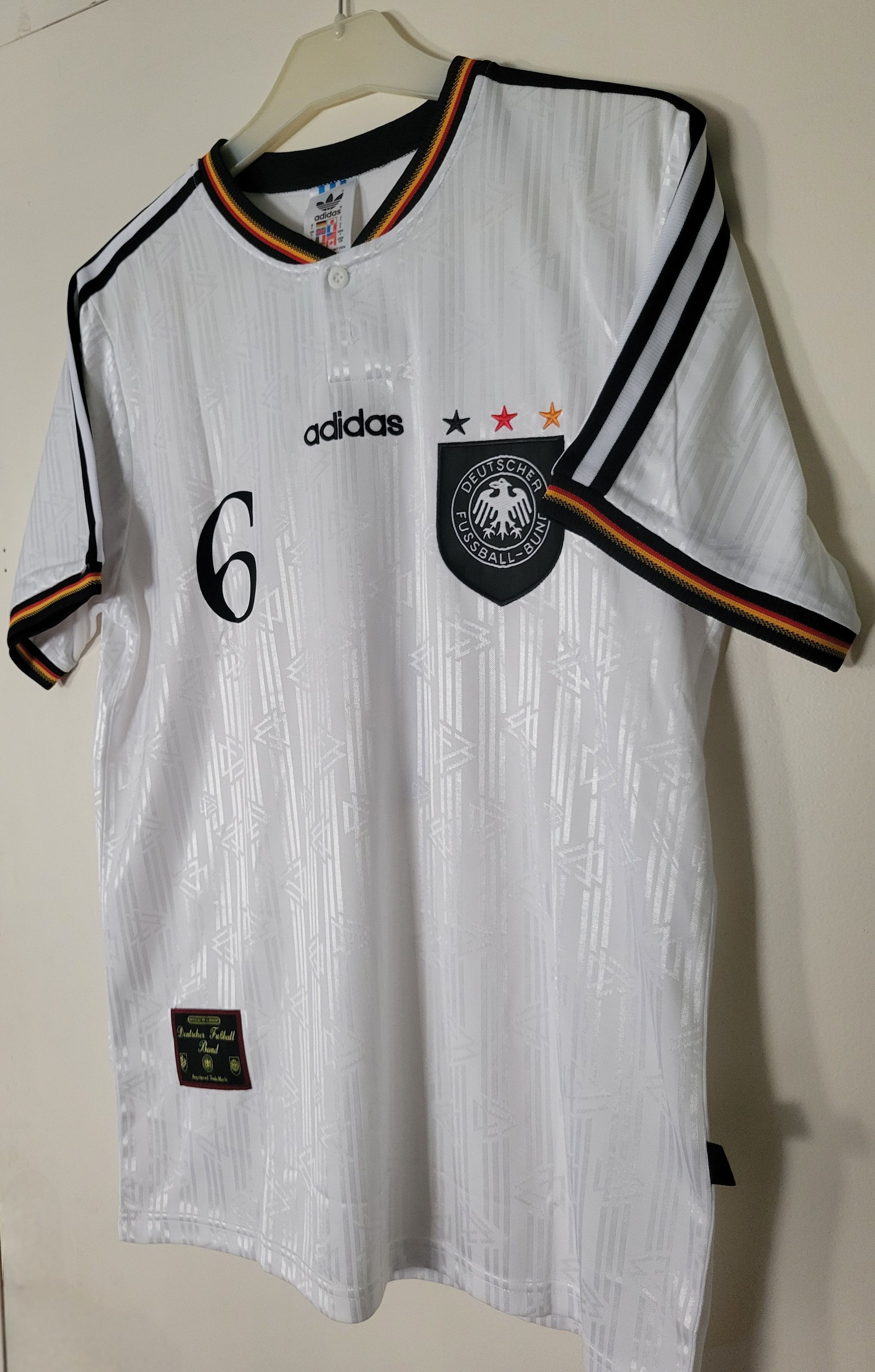 Other Sammer 6 Germany 1996 Vintage Soccer Jersey Trikot Size US L / EU 52-54 / 3 - 6 Thumbnail