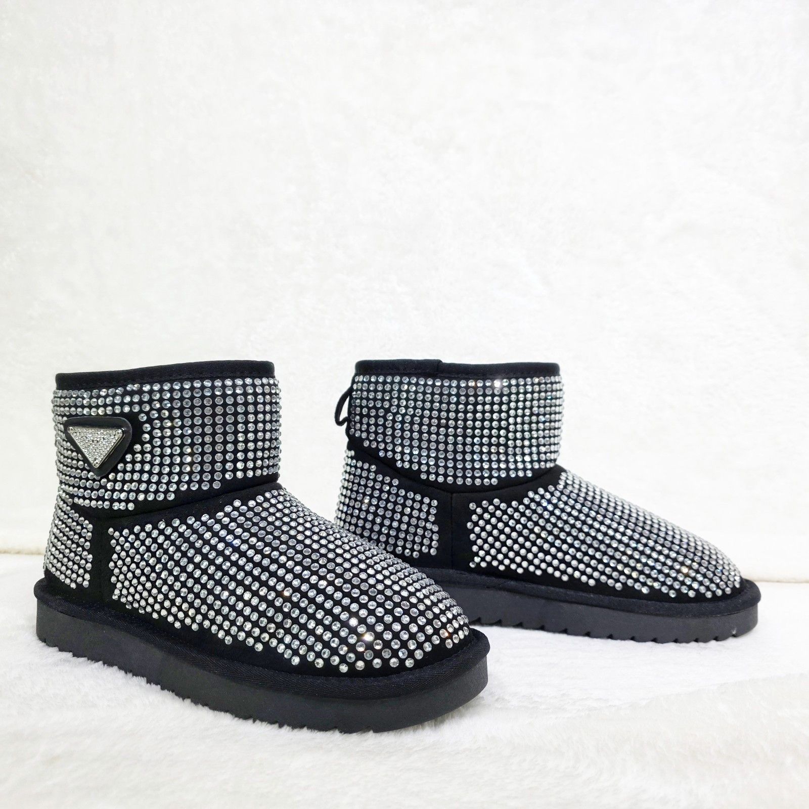 Other Twinkle Faux Fur Lined Slip On Winter Ankle Boots Black Irid Size US 8.5 / IT 38.5 - 5 Thumbnail