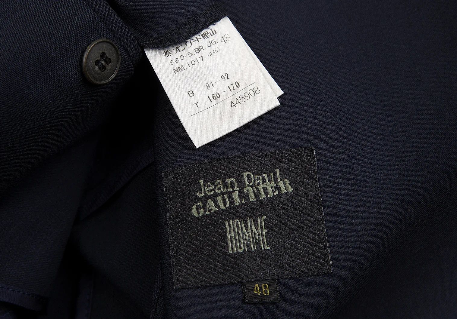 Jean Paul Gaultier Wool Peak Lapel Double Jacket in Navy, Size M Size US M / EU 48-50 / 2 - 19 Thumbnail
