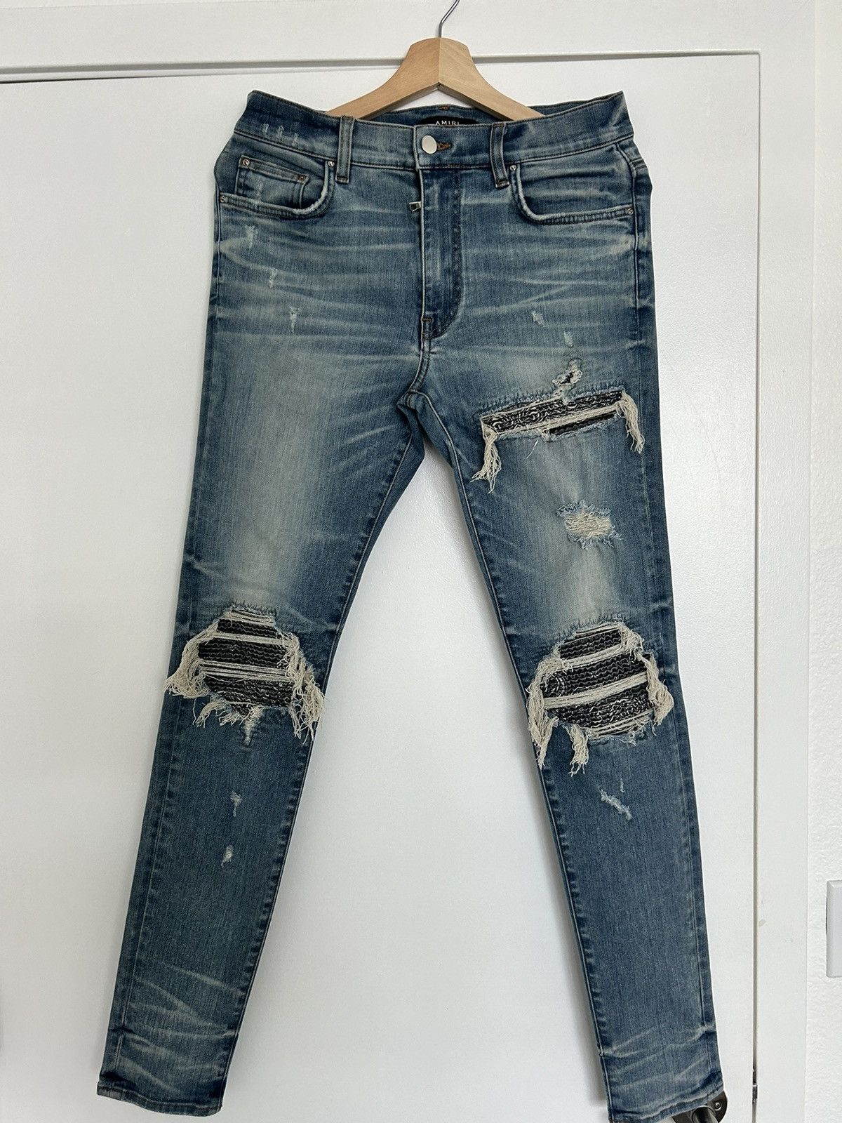 Amiri Mx1 charcoal bandana Jean dirty inigo