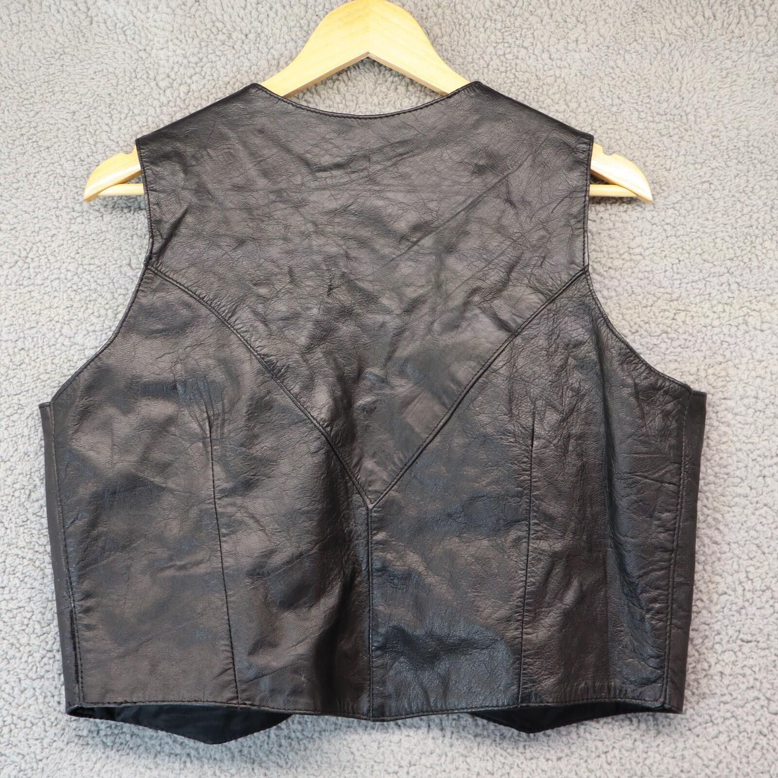 Other Hot Leathers Vest Men 2XL Black Leather Biker Motorcycle XXL Size XXL / US 16-18 / IT 52-54 - 7 Thumbnail