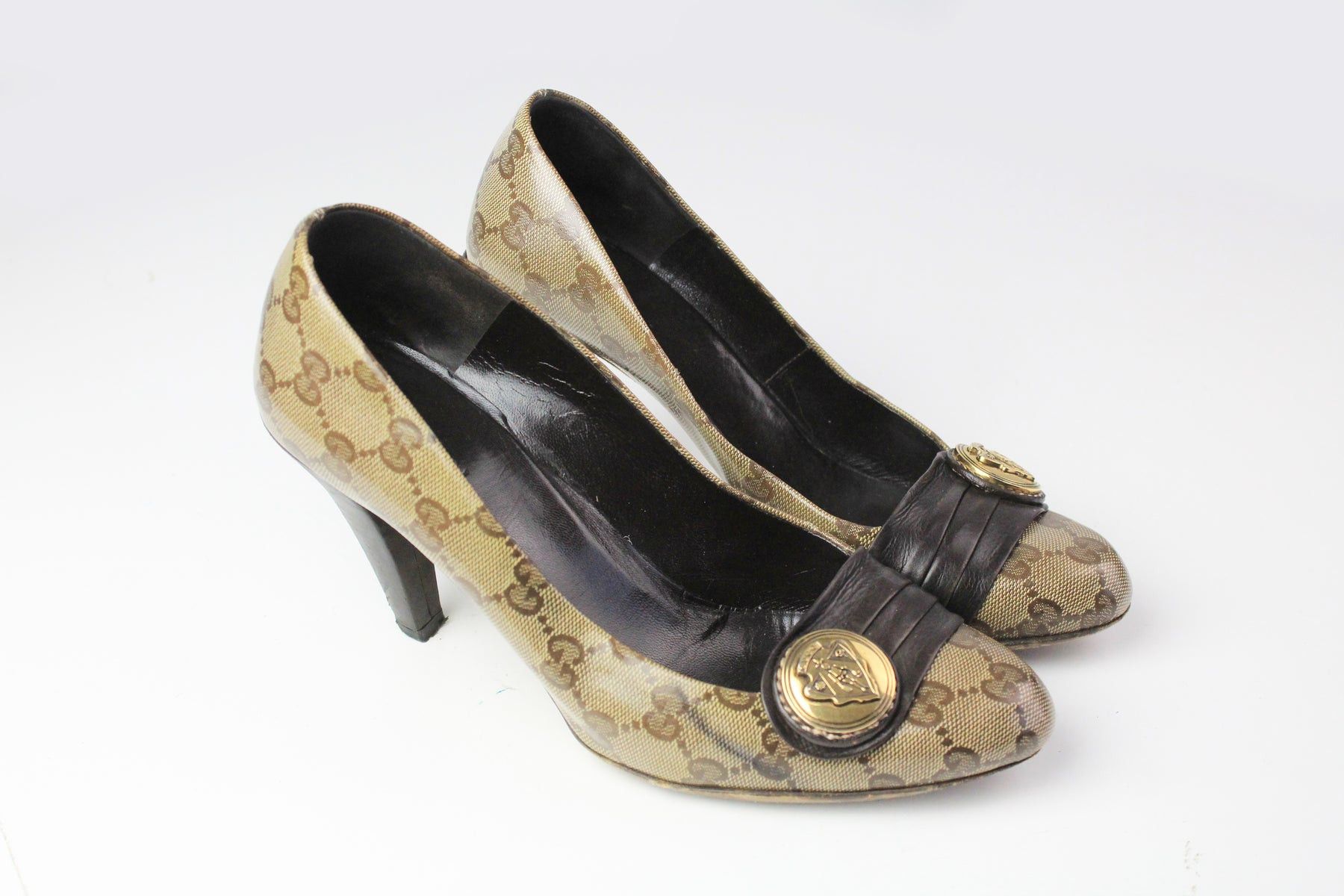 Gucci Gucci Monogram Heels Shoes Women's 38 Size US 8 / IT 38 - 1 Thumbnail