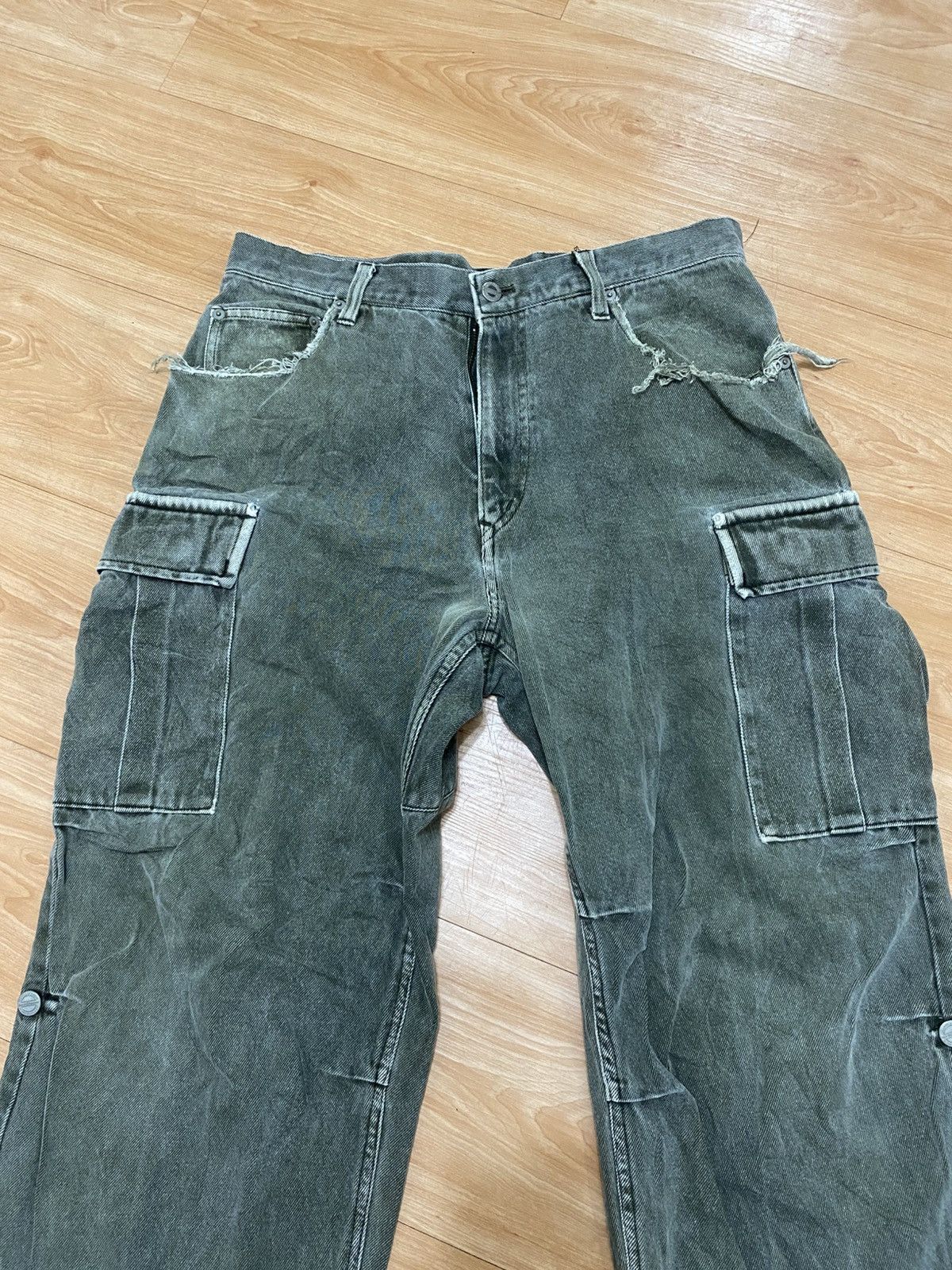 Japanese Brand × Vintage Rarely vintage back channel denim cargo baggy style Size US 34 / EU 50 - 4 Thumbnail