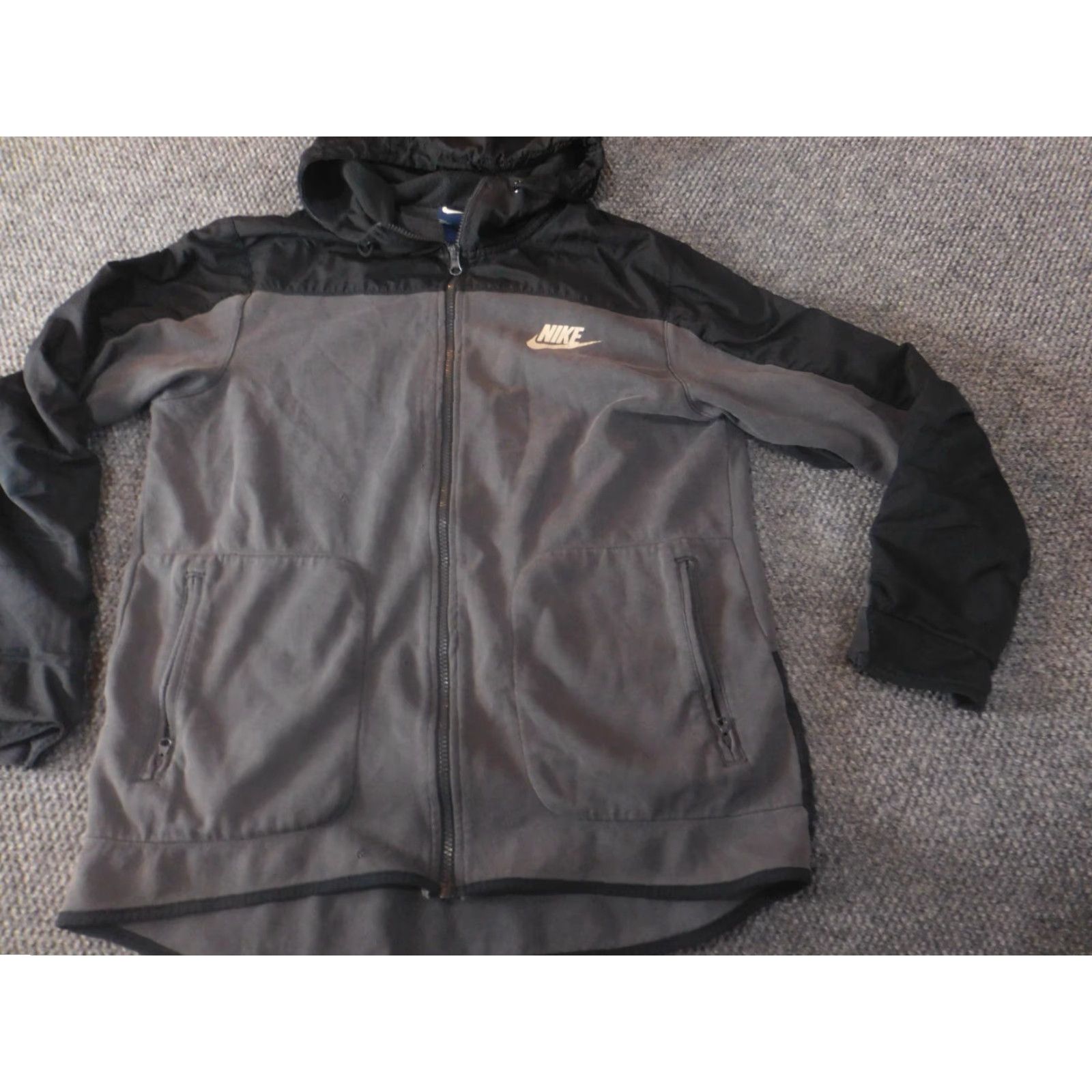 Nike Nike Jacket Womens L Gray logo full zip fleece hoodie retro classic Size L / US 10 / IT 46 - 2 Thumbnail
