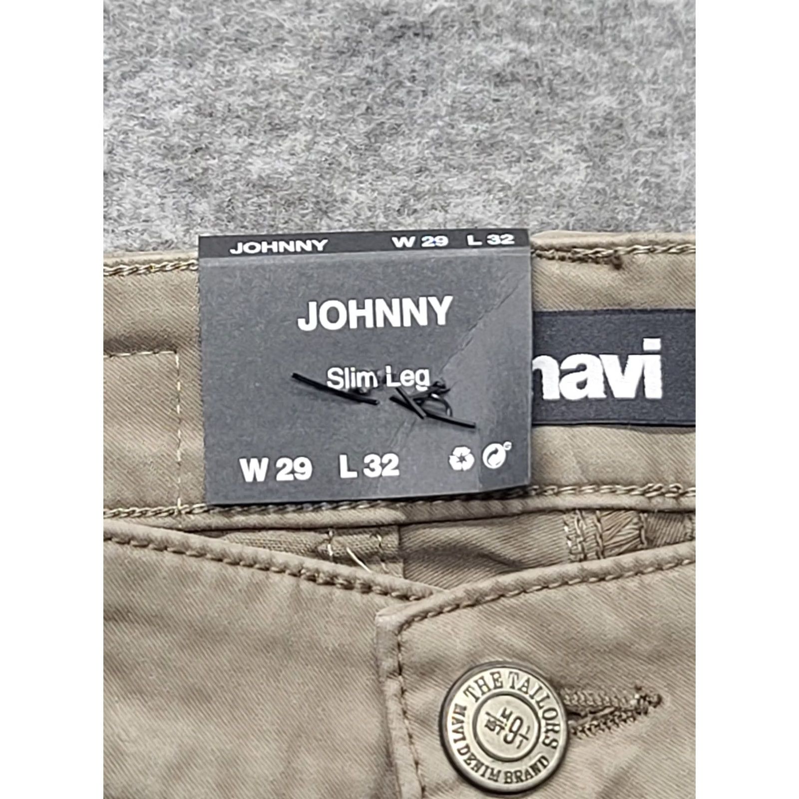 Mavi Mavi Pants Mens 29x32 Johnny Slim Fit Tapered Leg Stretch Preppy Twill Green Size US 29 - 3 Thumbnail