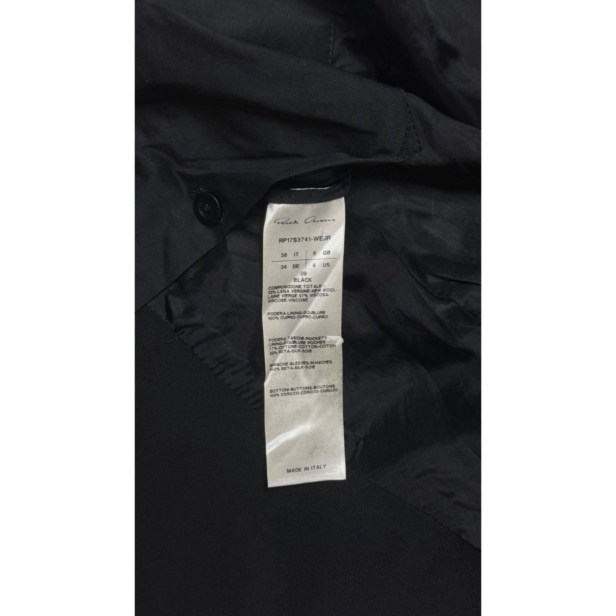 Rick Owens ♚ Rick Owens SS17 'Walrus' Cropped Micro Blazer ♚ Size XS / US 0-2 / IT 36-38 - 9 Thumbnail