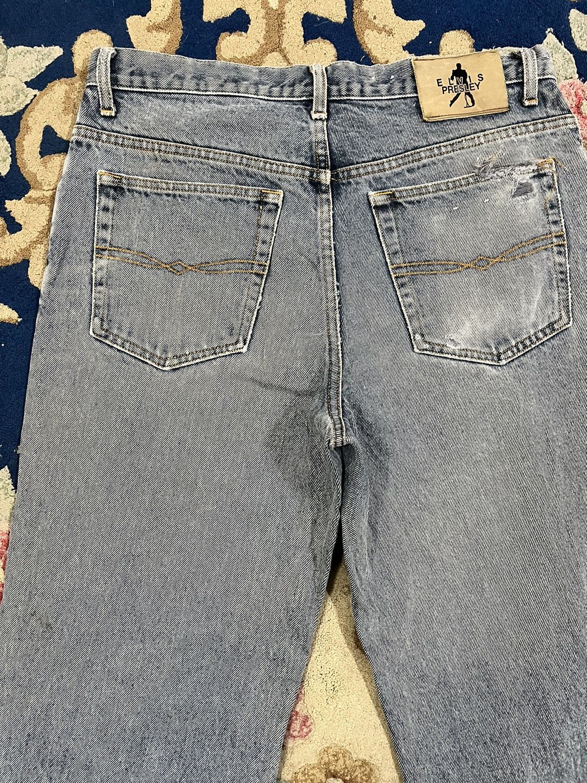 If Six Was Nine × Vintage Vintage Elvis Presley Distressed Denim Size US 33 - 7 Thumbnail