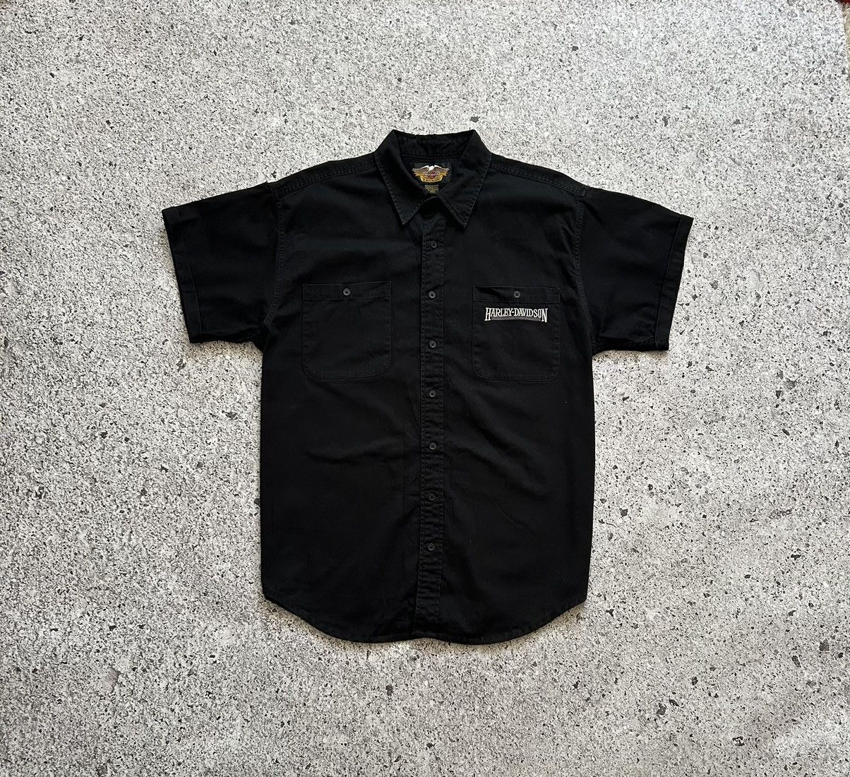 Band Tees × Harley Davidson × Vintage Vintage Harley Davidson Button Short Sleeve Shirt 2000’s Size US XL / EU 56 / 4 - 2 Thumbnail