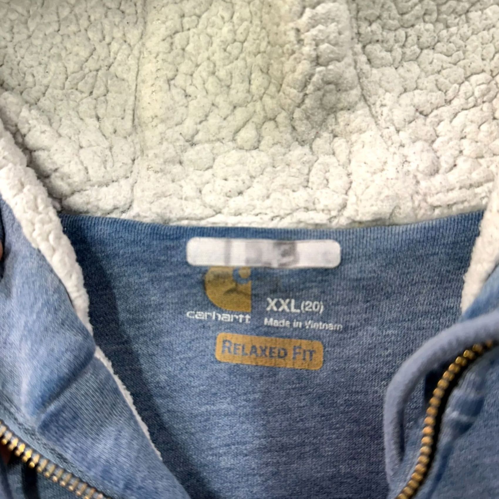 Carhartt VINTAGE Carhartt Hoodie Womens 2XL Hooded Sweatshirt Blue Workwear distressed Size XXL / US 16-18 / IT 52-54 - 6 Thumbnail