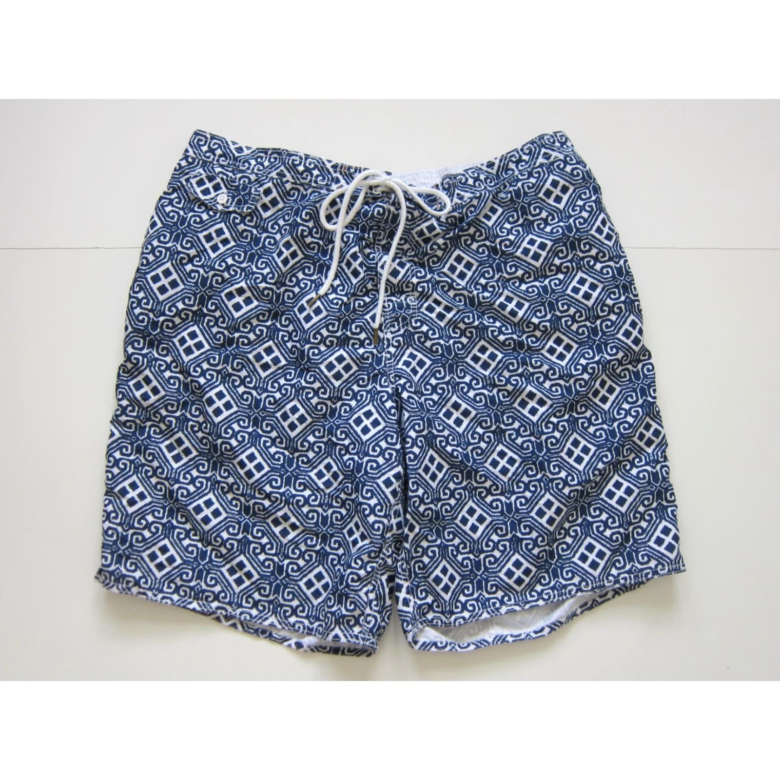 Vintage St. John's Bay White Blue Paisley Lined Swim Beach Board Shorts Men XXL Size US 39 - 6 Thumbnail