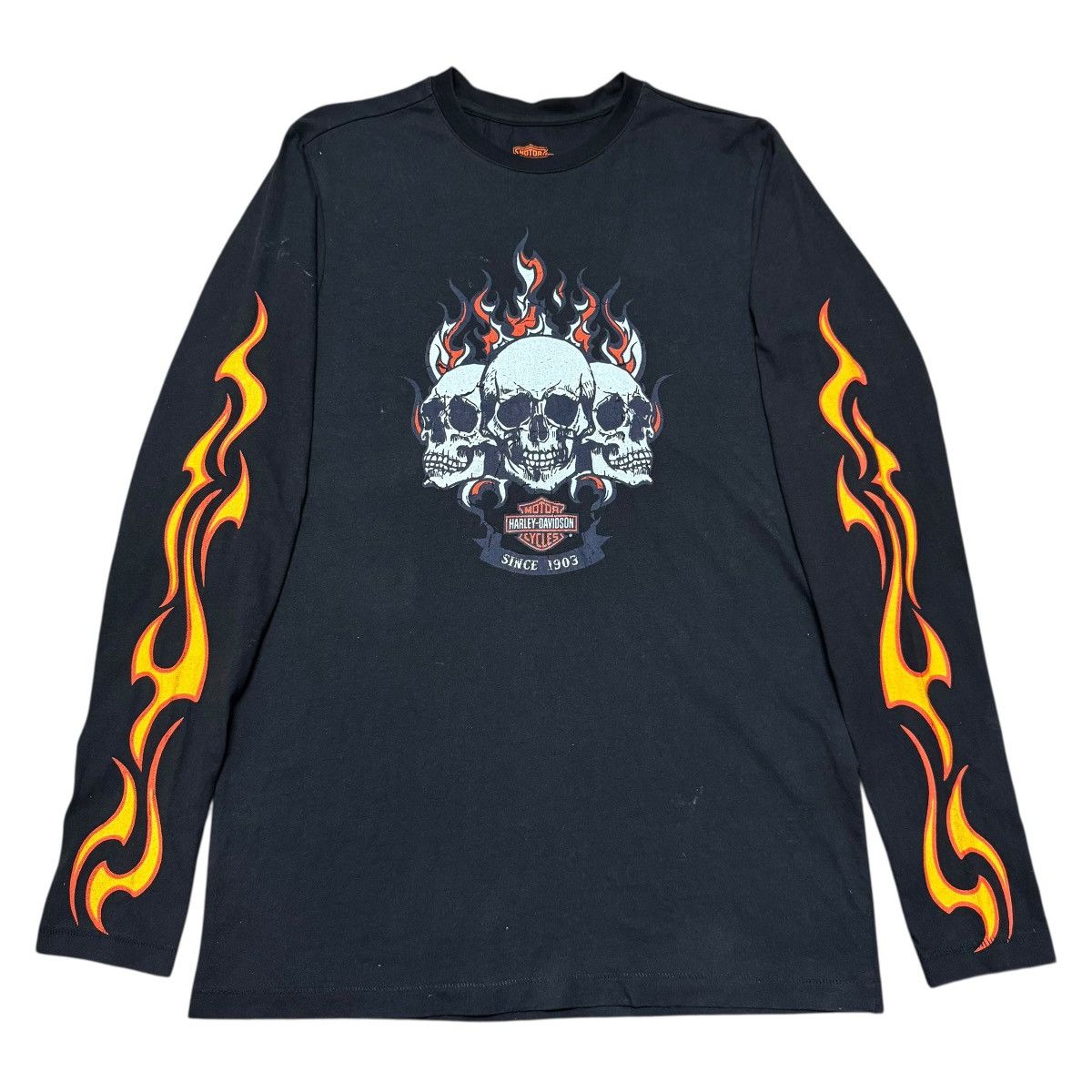 Harley Davidson Harley Davidson Skulls Flames Longsleeve Shirt Size US S / EU 44-46 / 1 - 1 Thumbnail