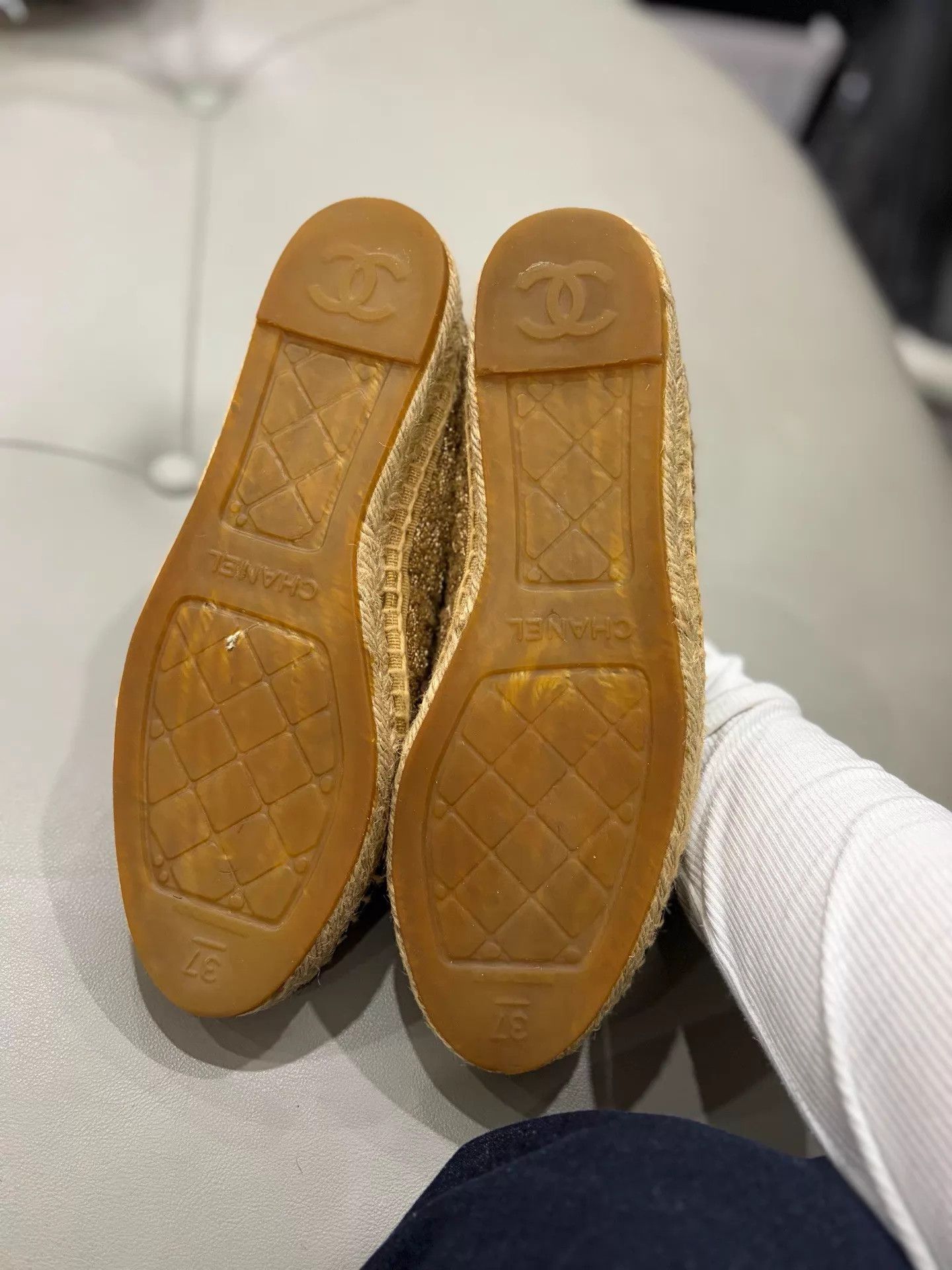 Chanel CHANEL Gold Thread Fisherman Shoes 99 New 37 (Fits 36) Size US 5.5 / IT 35.5 - 2 Thumbnail