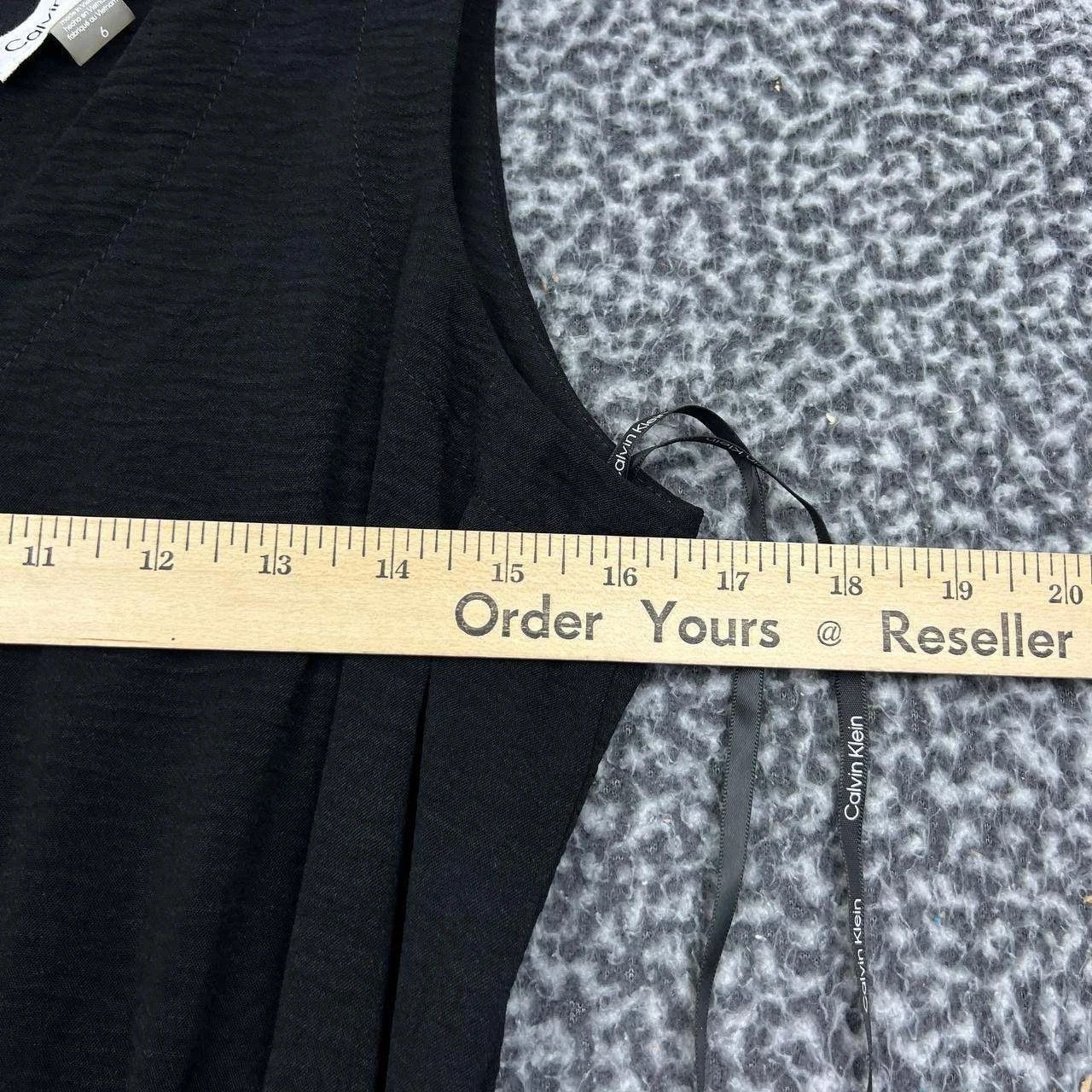 Calvin Klein Calvin Klein A-Line Dress Women 6 V-Neck Ruffled Sleeveless Size M / US 6-8 / IT 42-44 - 4 Thumbnail