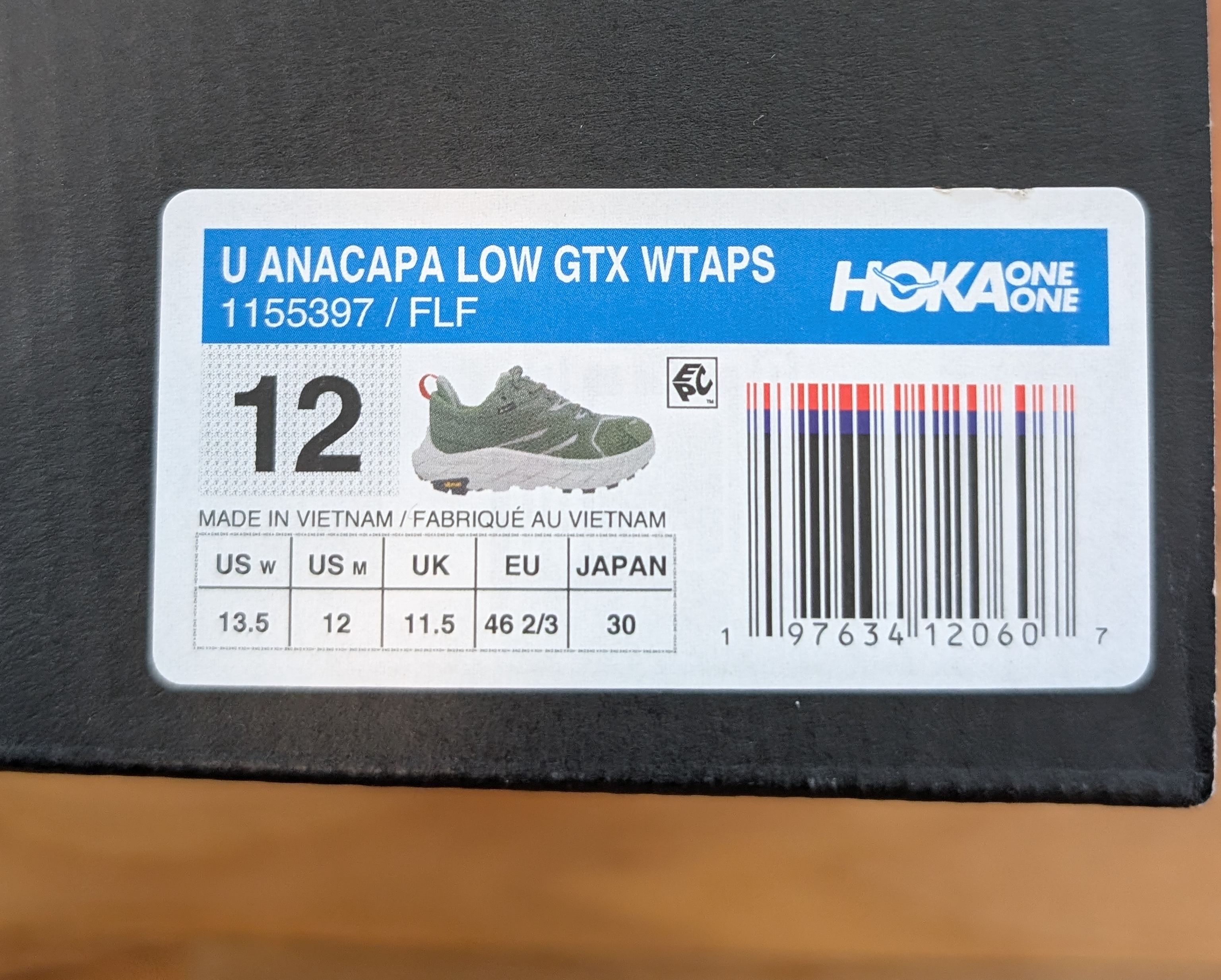 Hoka × Wtaps HOKA x WTAPS Anacapa Low GTX US12 Like New Size US 12 / EU 45 - 16 Thumbnail