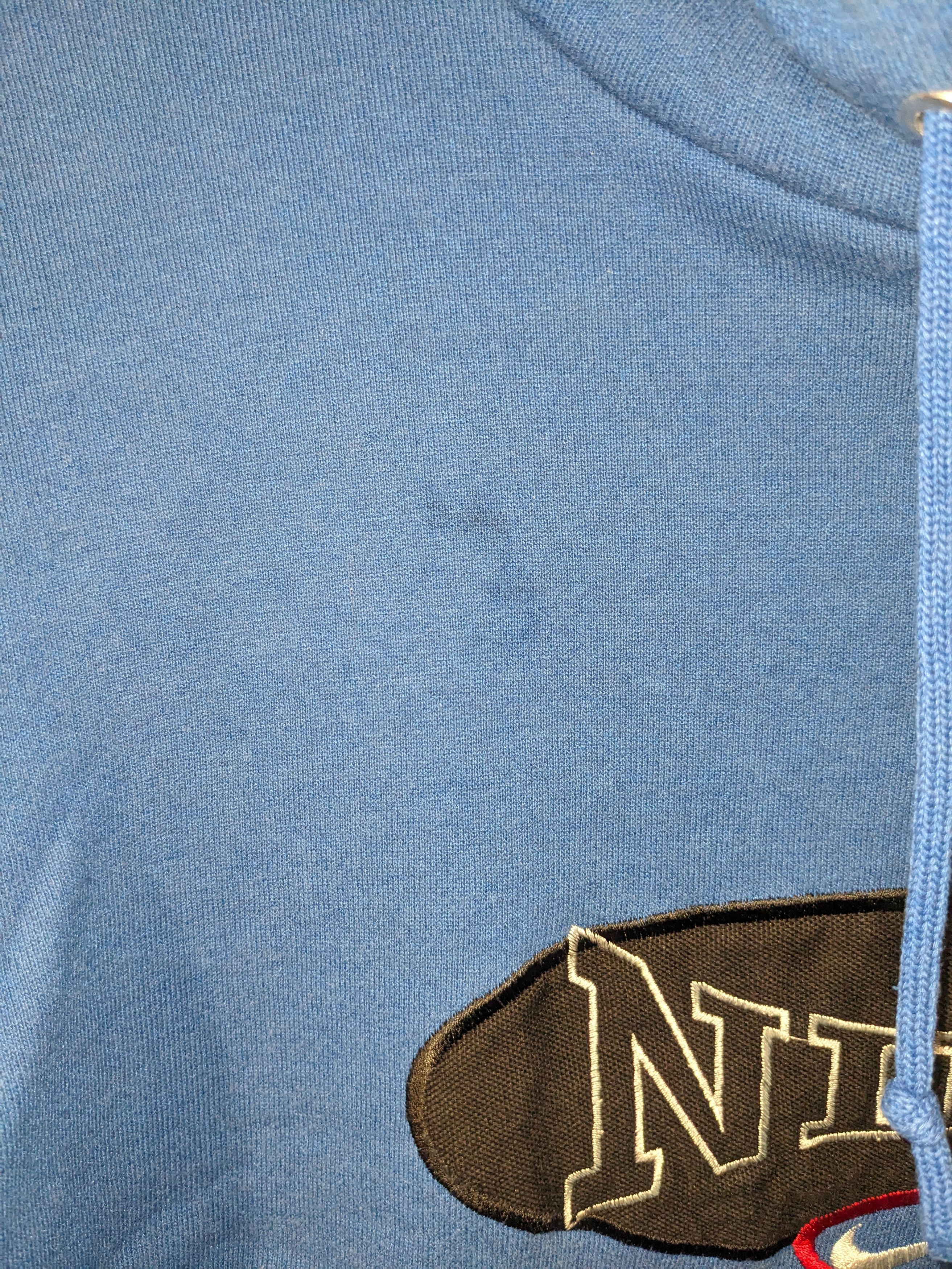 Nike × Vintage Vintage 90s Nike Logo Swoosh Blue X-Large Hoodie Size US XL / EU 56 / 4 - 6 Thumbnail