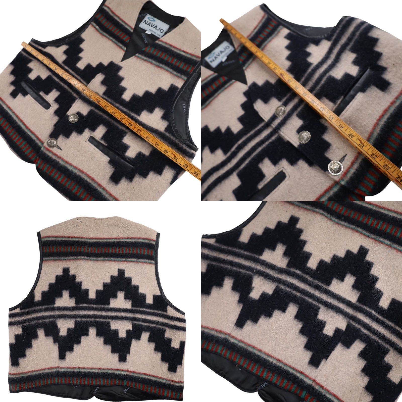 Vintage VINTAGE Navajo Arizona Southwestern Print Wool Vest Gray Mens Large Vest Size US L / EU 52-54 / 3 - 8 Thumbnail