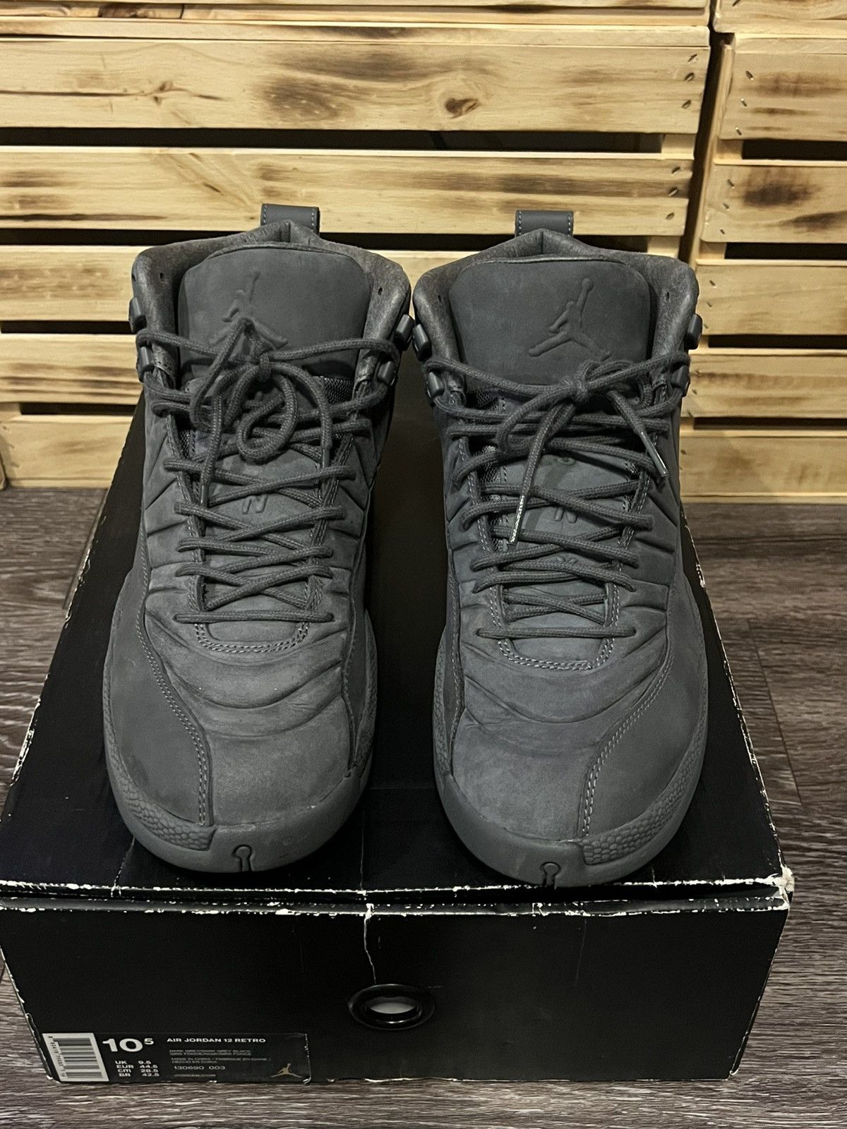 Jordan Brand Air Jordan Retro 12 PSNY Dark Grey Size 10.5 130690-003 Size US 10.5 / EU 43-44 - 3 Thumbnail