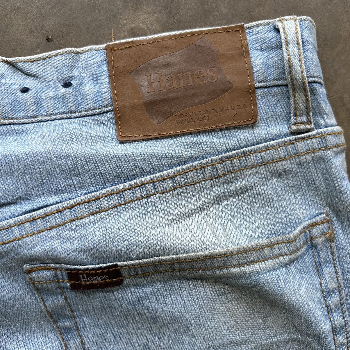 Japanese Brand × Jean × Vintage Vintage Hanes Lightwash Distressed Faded Denim Jean Pant W36 Size US 36 / EU 52 - 15 Thumbnail