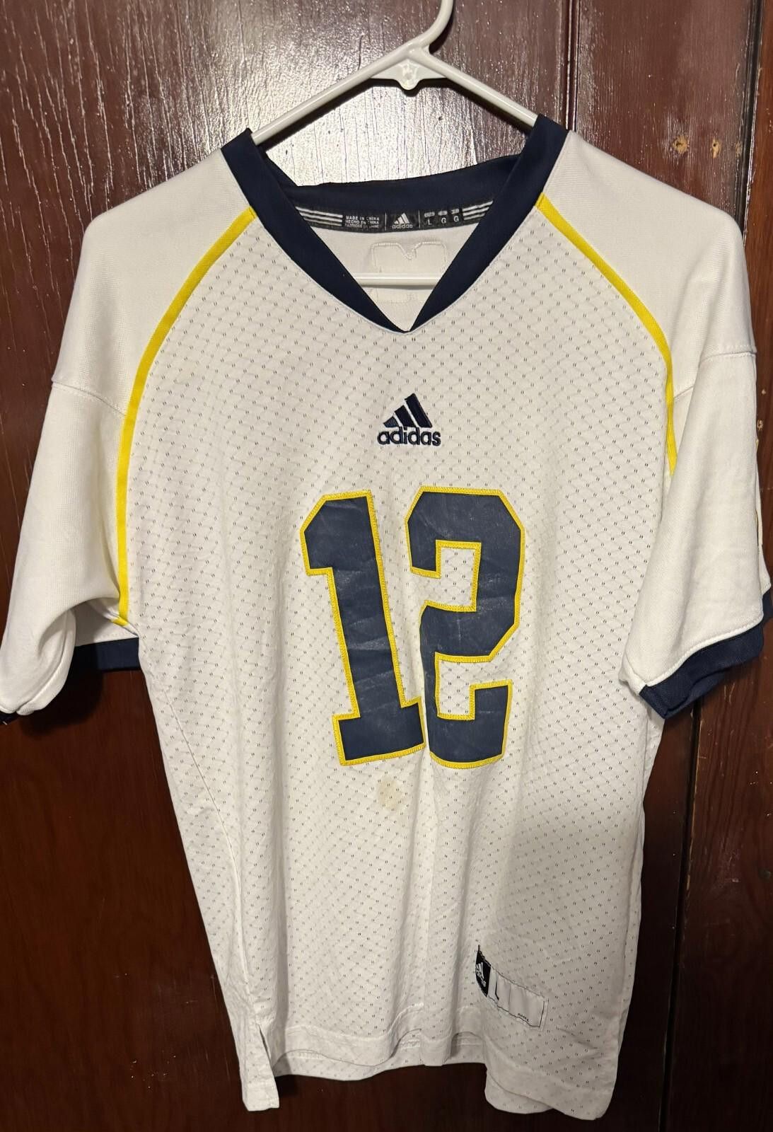 Adidas Michigan Wolverines Vintage Adidas #12 Jersey Size L White Size US L / EU 52-54 / 3 - 1 Thumbnail