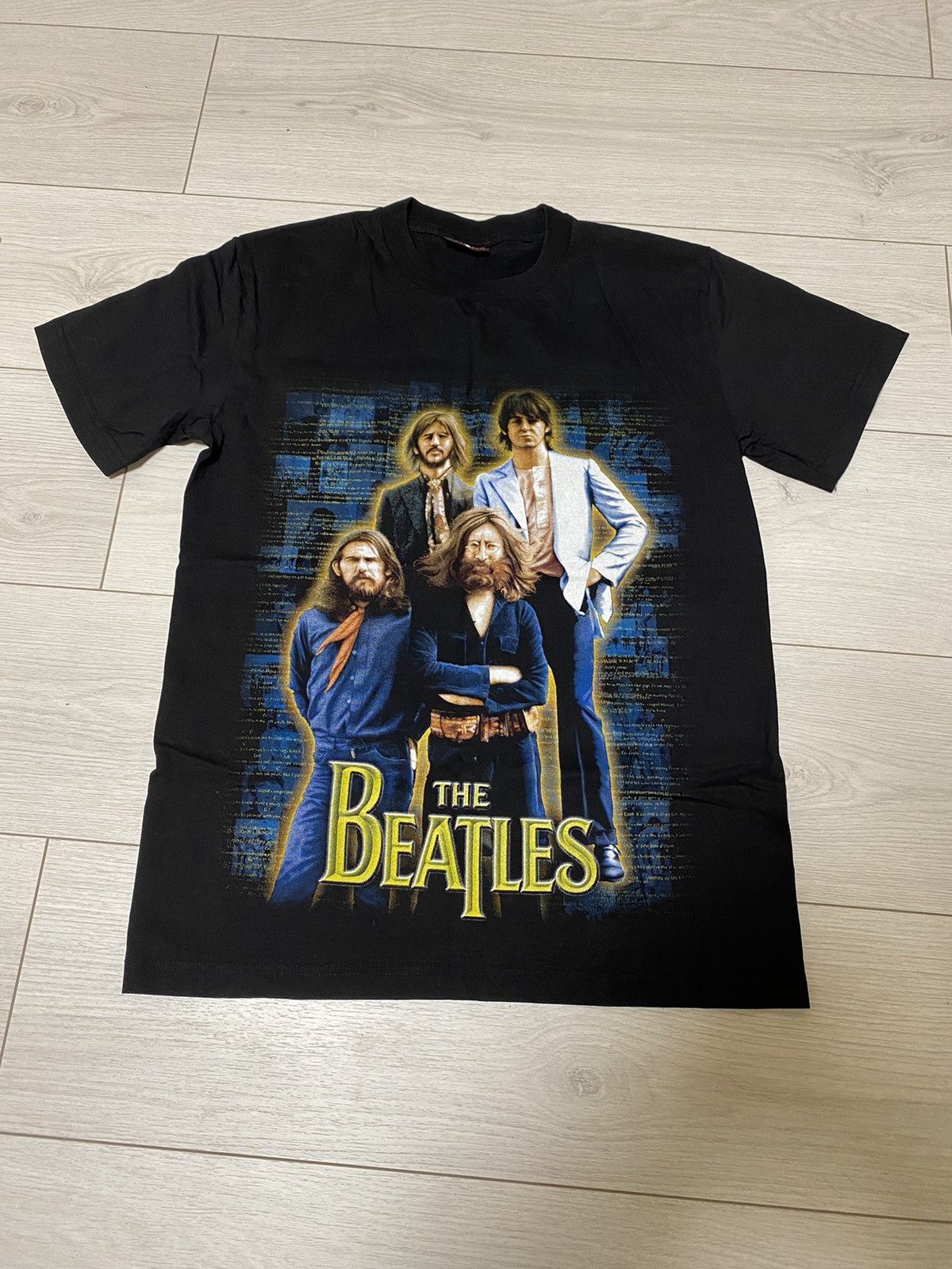 Pre-owned Band Tees X Vintage Y2k The Beatles Big Logo Amazing T Shirt M Size In Black