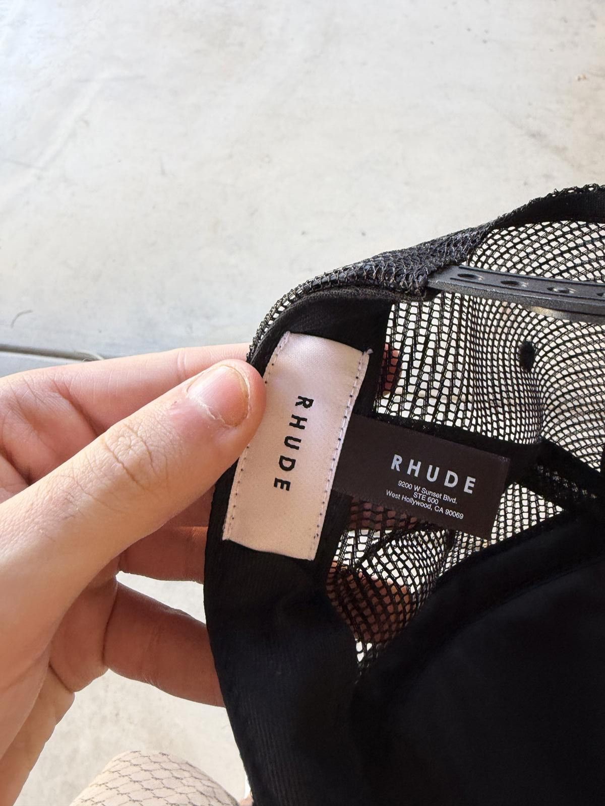 Rhude Rhude Thousand Palms Trucker Hat Black Snapback Mesh Cap Size ONE SIZE - 7 Thumbnail