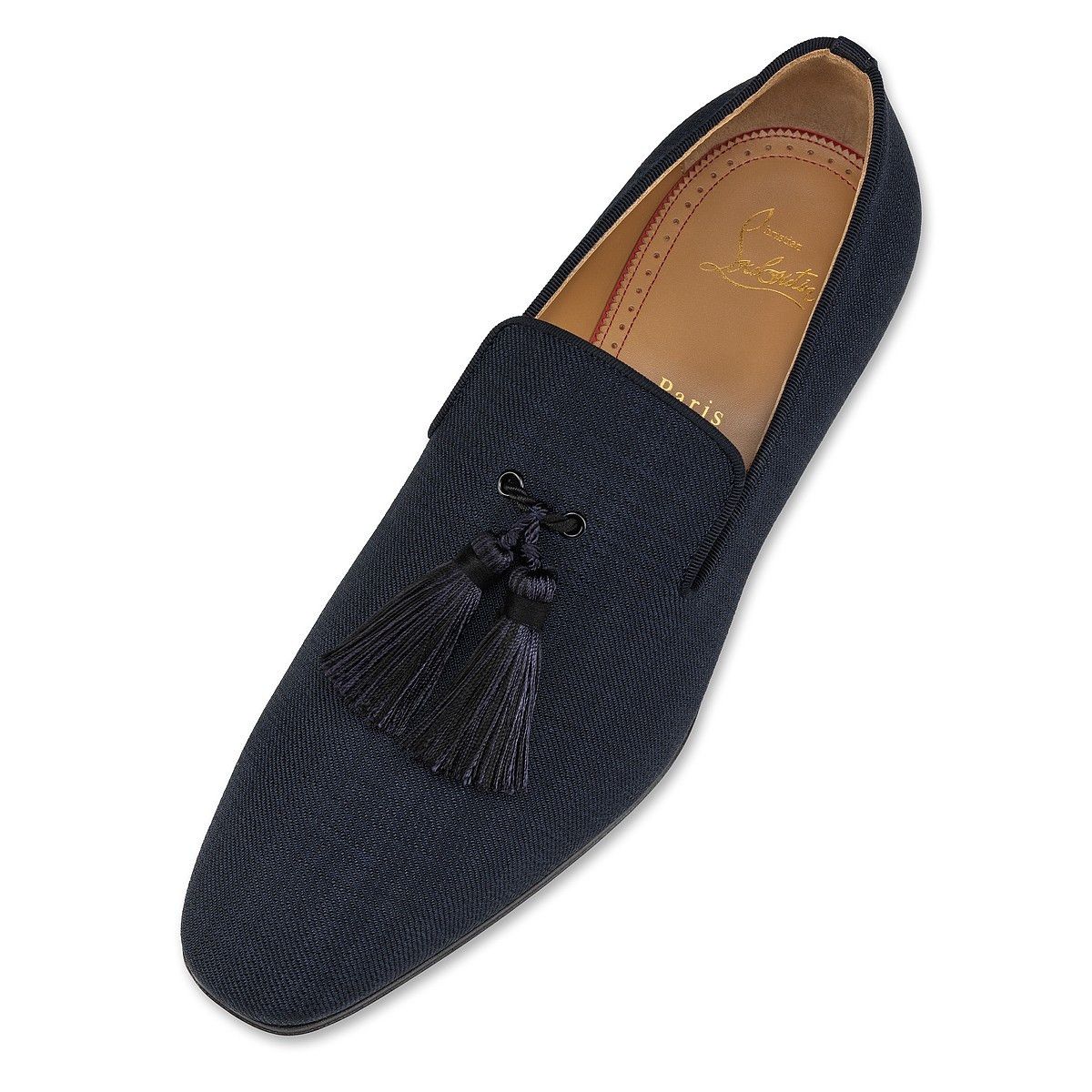 Christian Louboutin os11x0125 Officialito Tissu Smart Cotton-Blend Loafers Blue Size US 11.5 / EU 44-45 - 4 Thumbnail