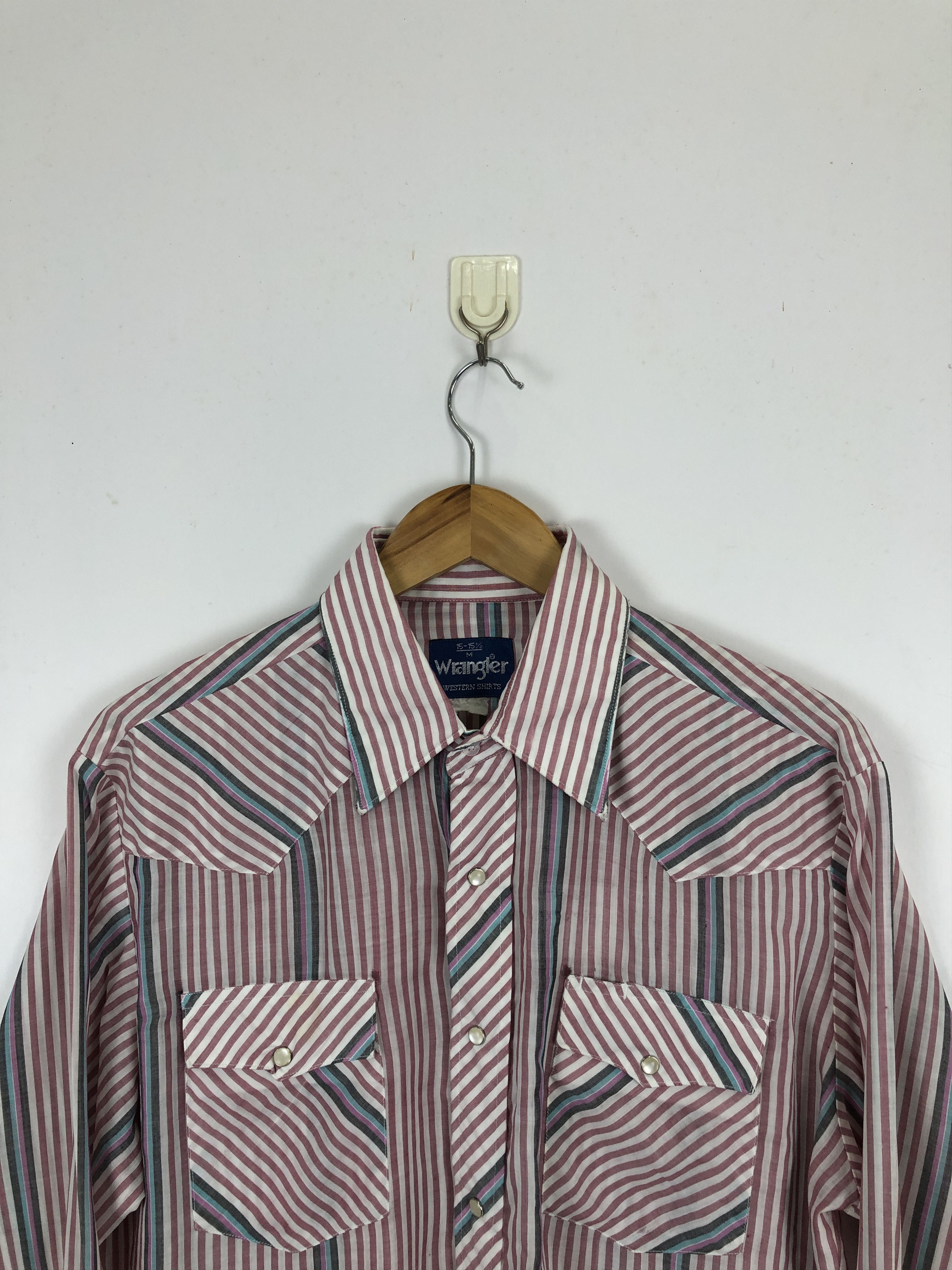 Vintage × Wrangler Vintage 70s Wrangler Stripes Paperthin Western Shirt TA0463 Size US M / EU 48-50 / 2 - 2 Thumbnail