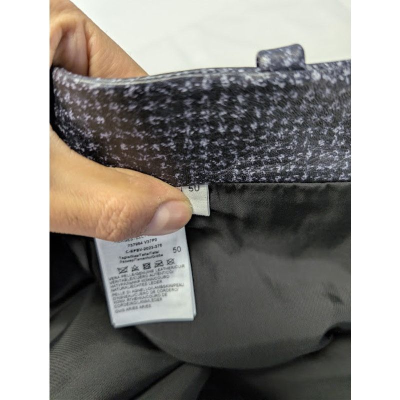 Bottega Veneta o1rshd1 Paddington Printed Leather Trousers Pant Black/ Grey Size US 34 / EU 50 - 18 Thumbnail