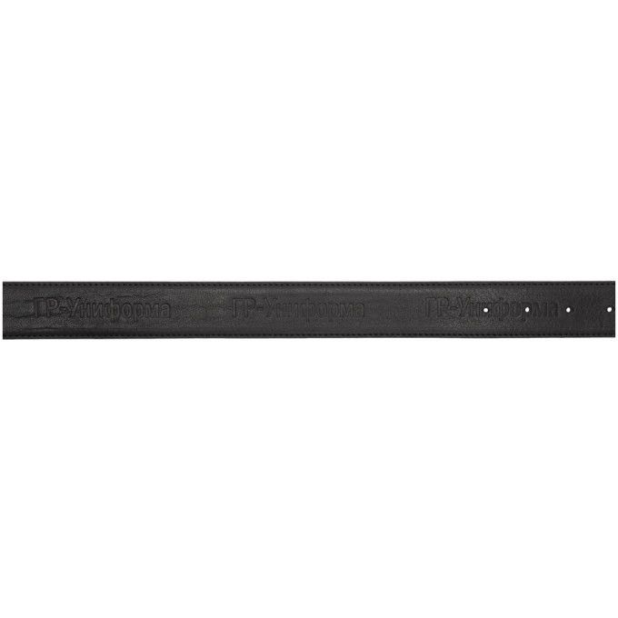 GR-Uniforma GR-Uniforma Black Leather Embossed Belt | Gosha Rubchinskiy Size ONE SIZE - 2 Thumbnail